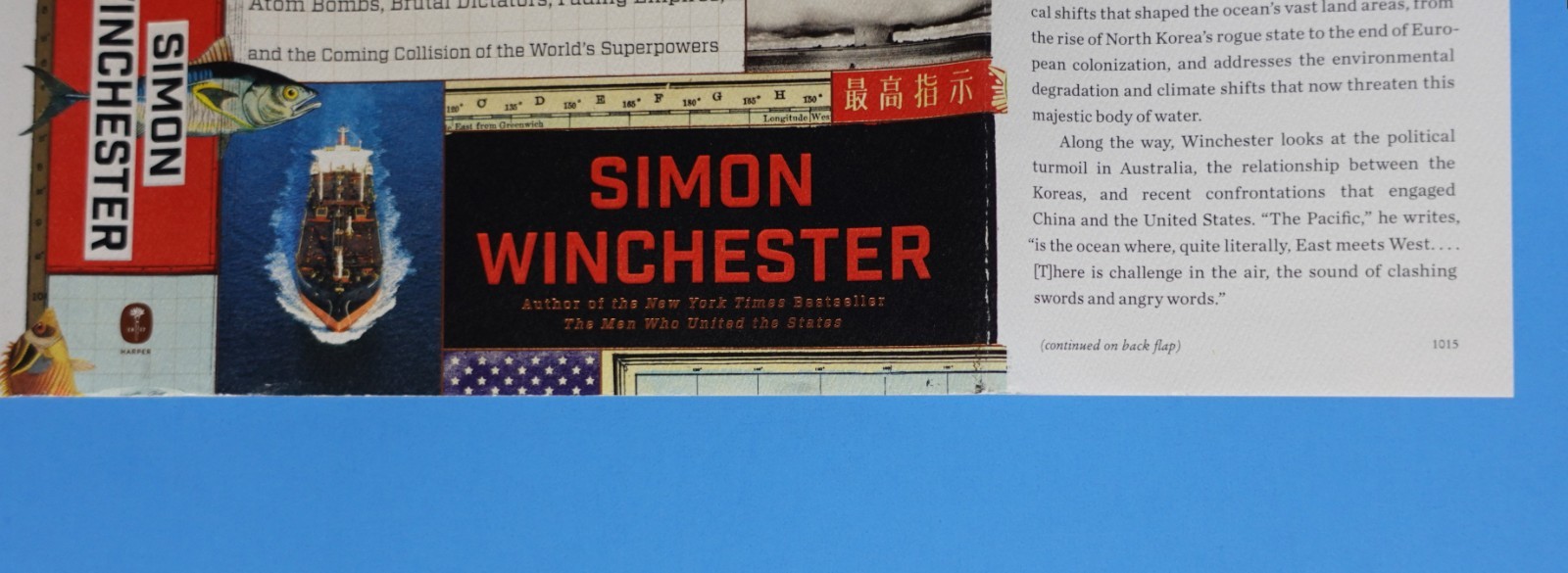 PACIFIC BY SIMON WINCHESTER, SIGNED ON THE TITLE PAGE