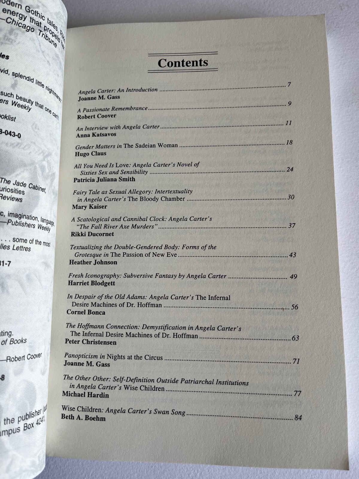 ANGELA CARTER, Tadeusz Konwicki ~ Special Issue ~ Review of Contemporary Fiction