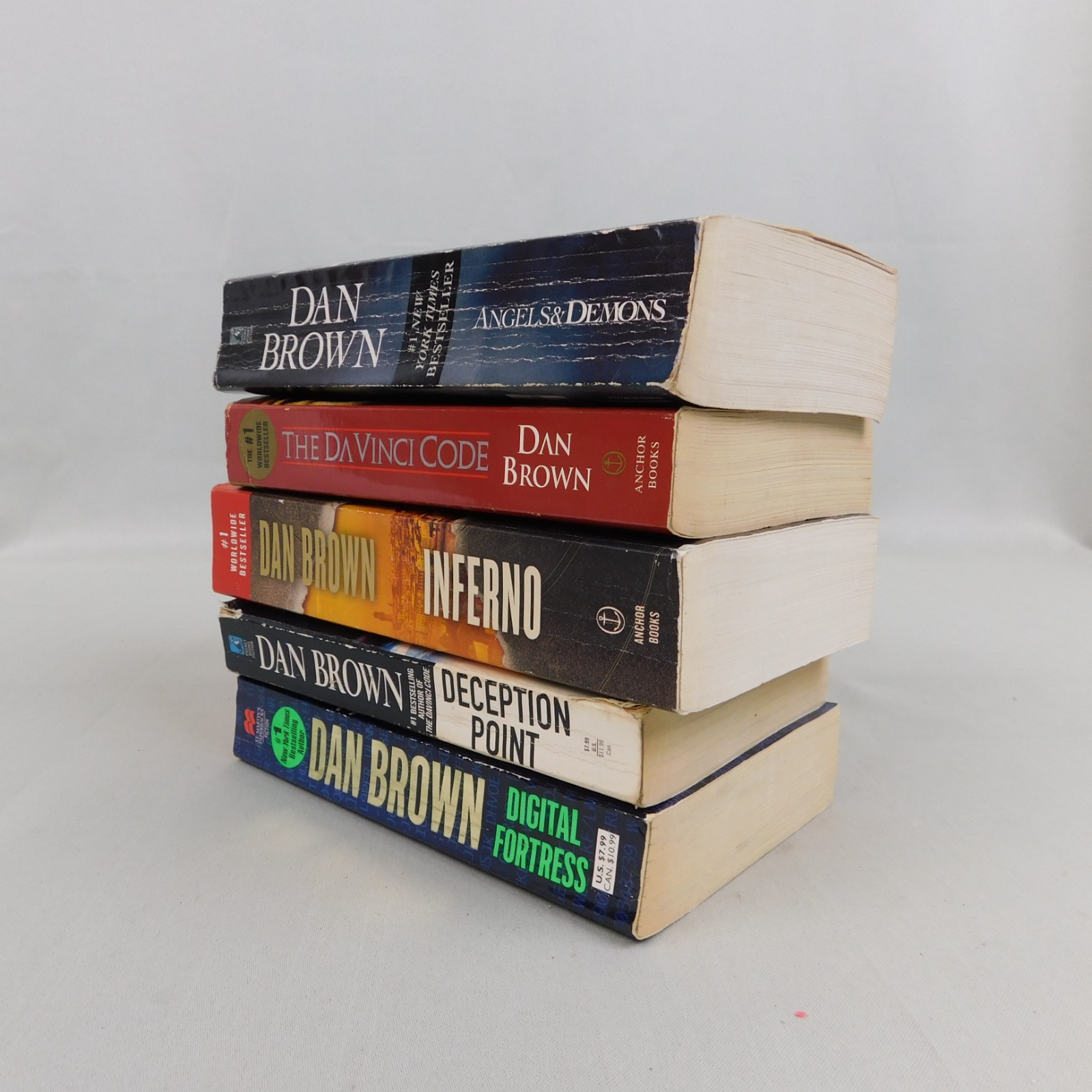 5pc Paperback Lot Dan Brown Thriller Novels Robert Langdon Series #2692