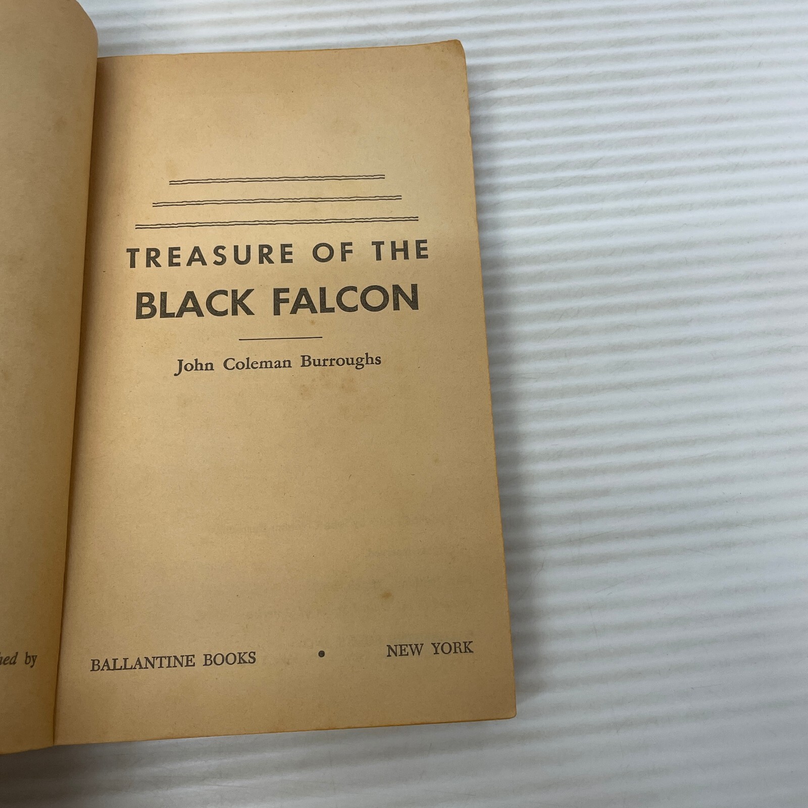 Treasure Of The Black Falcon Science Fiction Paperback by John Coleman Burroughs