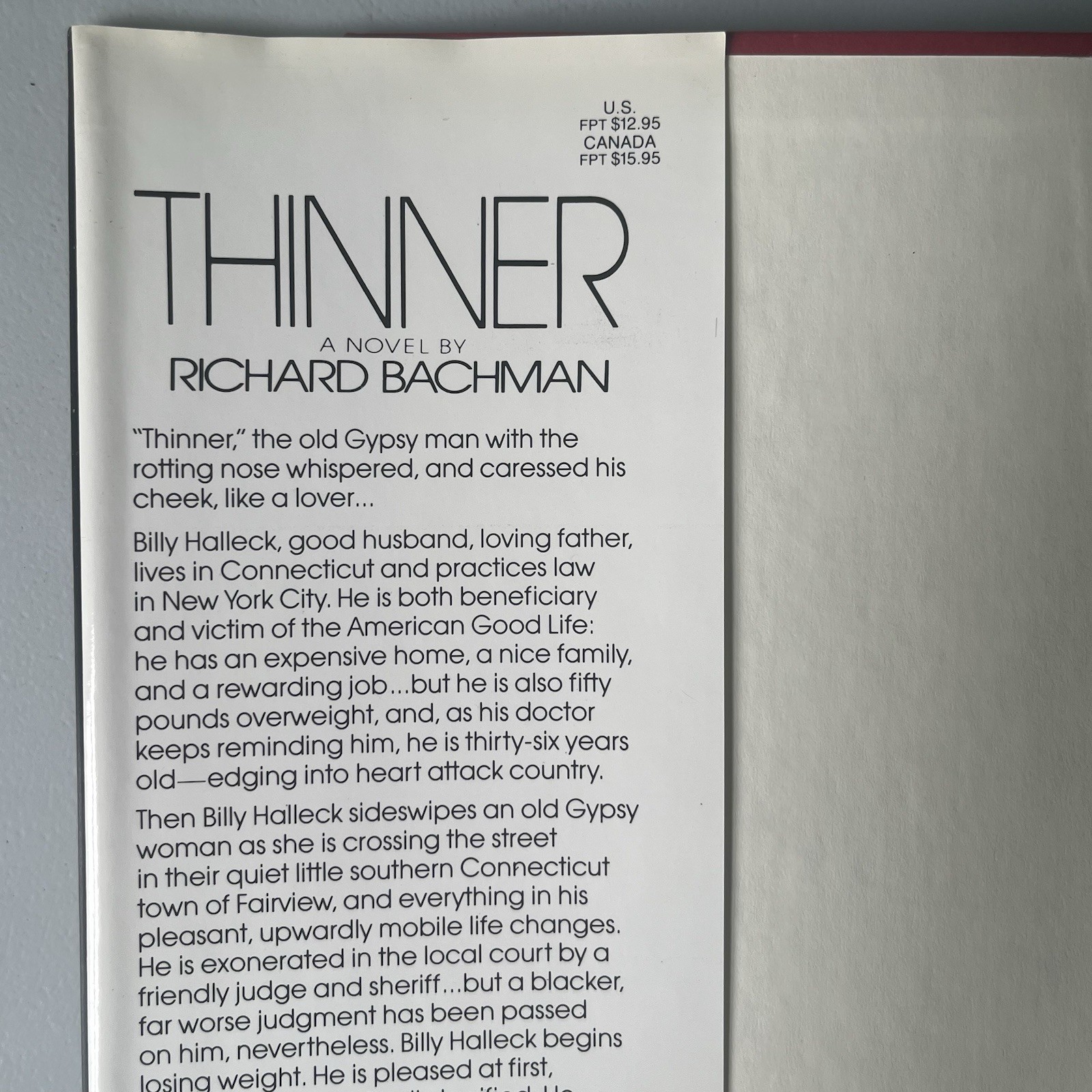 Stephen King Richard Bachman Thinner 1984 First Edition First Printing NAL Books