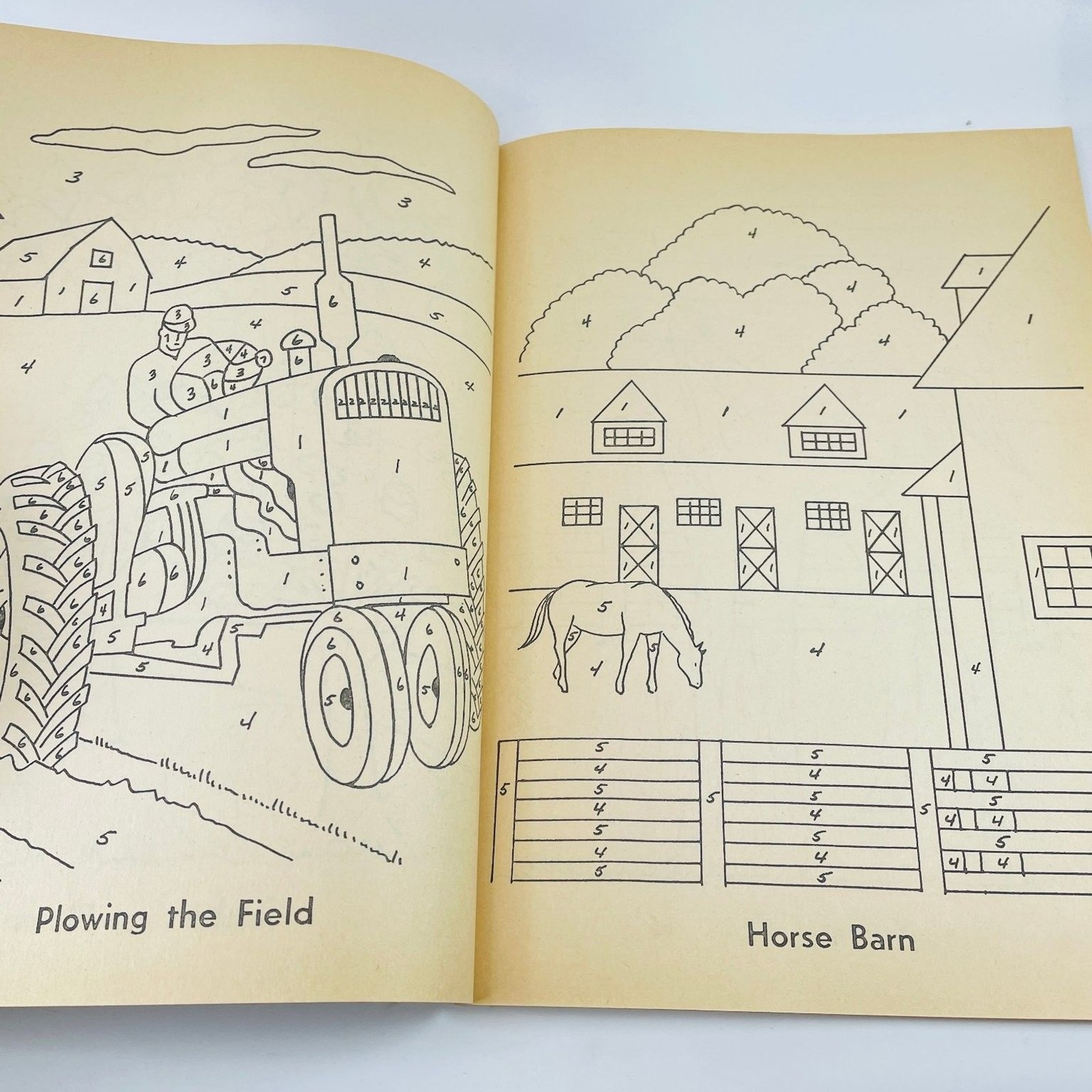 Farm Color-by-Number Whitman 1974 Vintage Children’s Activity Book