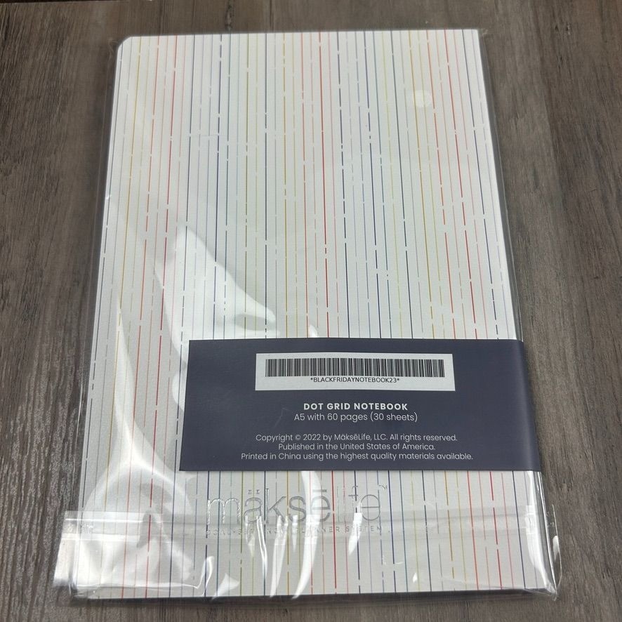 MakseLife Planner System Dot Grid Notebook A5 60 Pages – NEW & Sealed