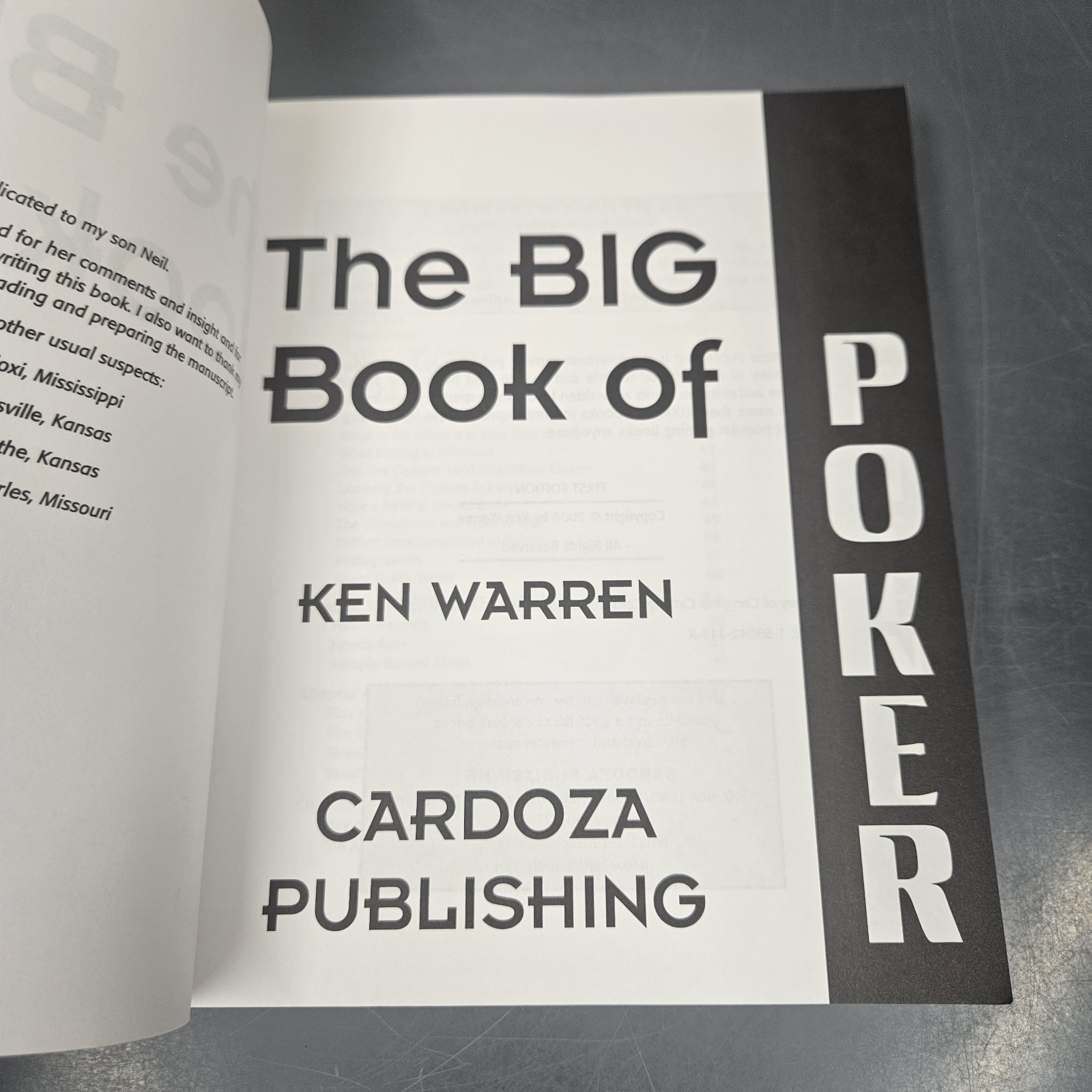 The Big Book Of Poker Ken Warren Tournaments Casino Home Games Internet Guide