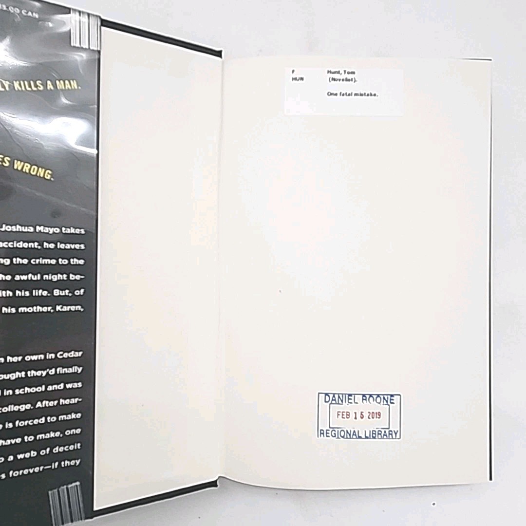 One Fatal Mistake by Tom Hunt 1st Edition 2019 Hardcover Book