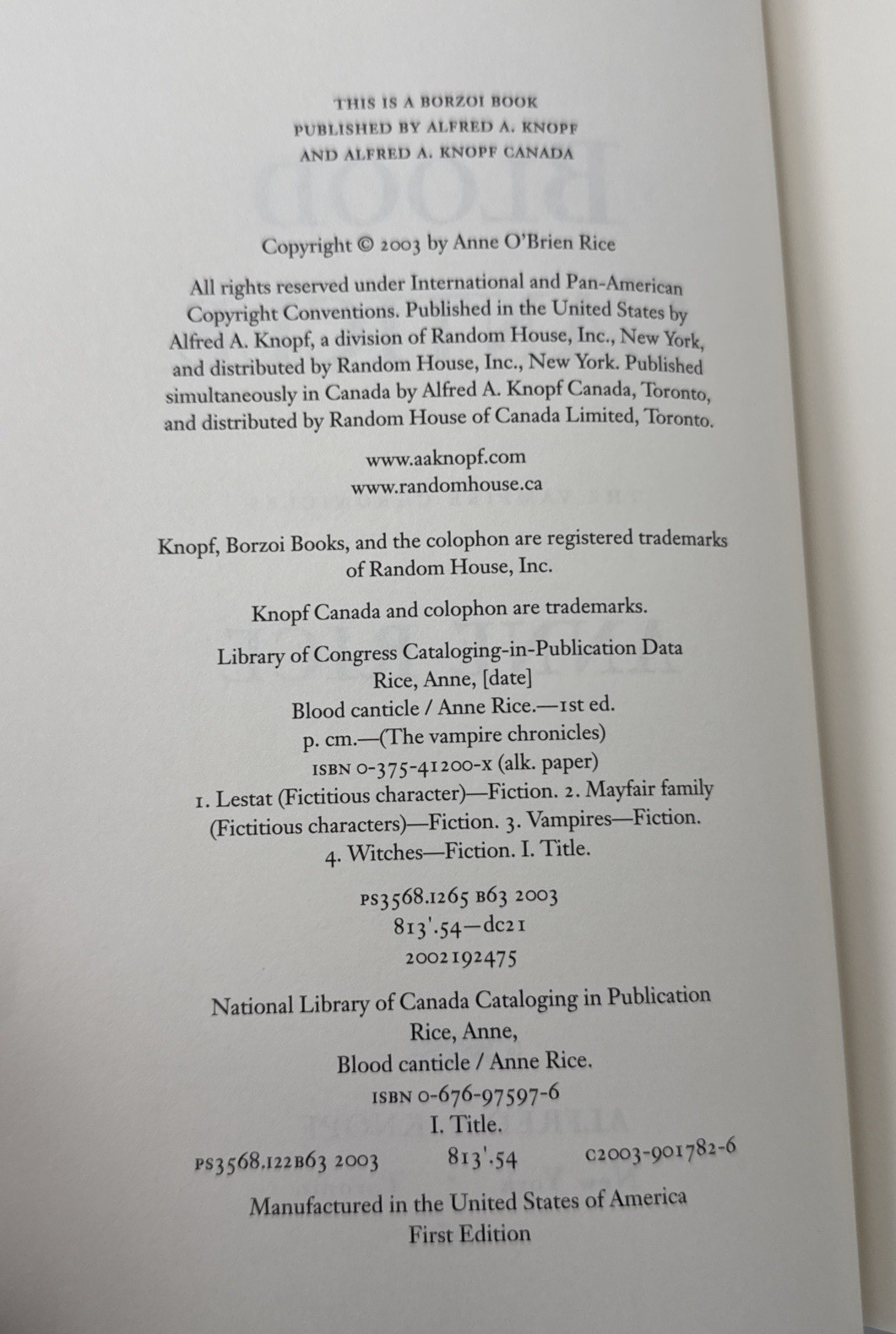 Anne Rice Originals First Edition First Printing of 5 Hard Back, 1 Soft Back Lot