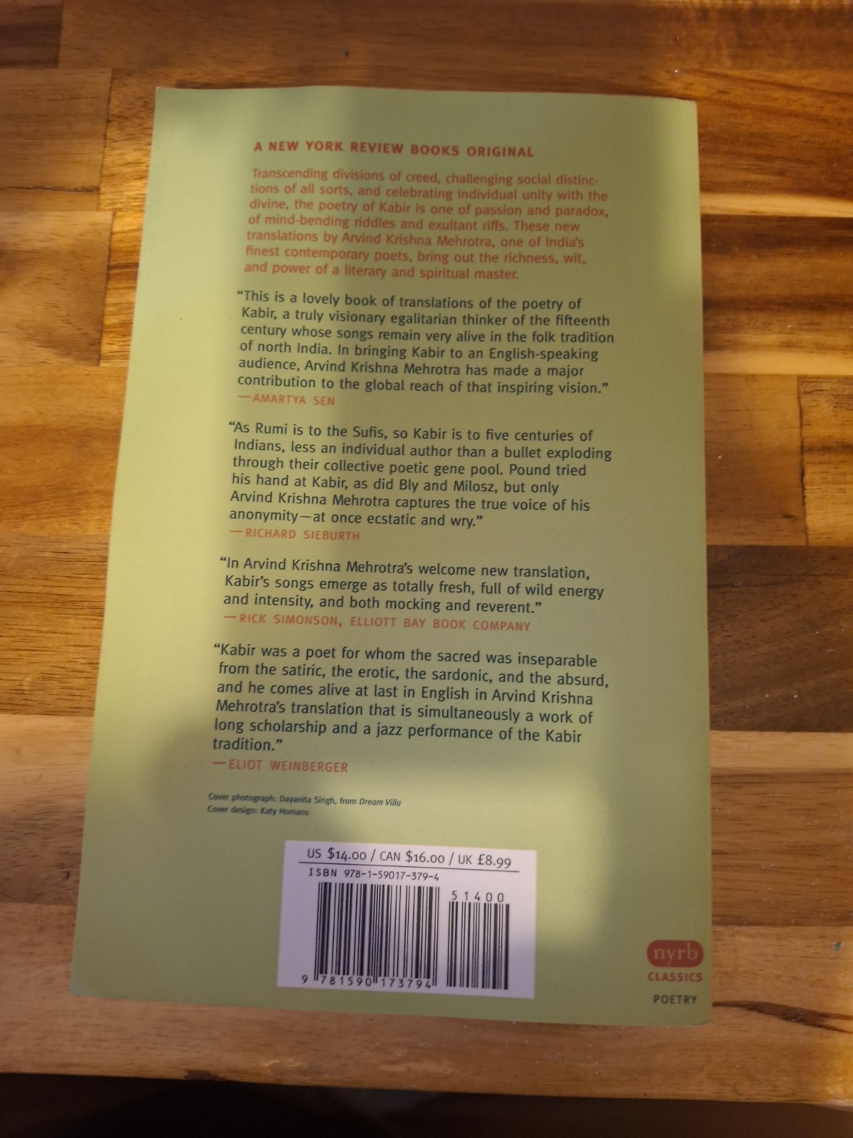 Songs of Kabir (New York Review Books Classics) – paperback Kabir|Doniger, W…