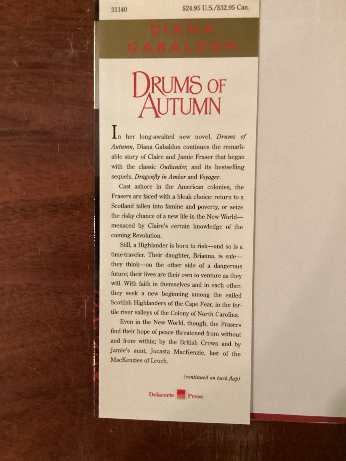 Drums of Autumn Diana Gabaldon (1997, HC) VG First Edition, Third Printing