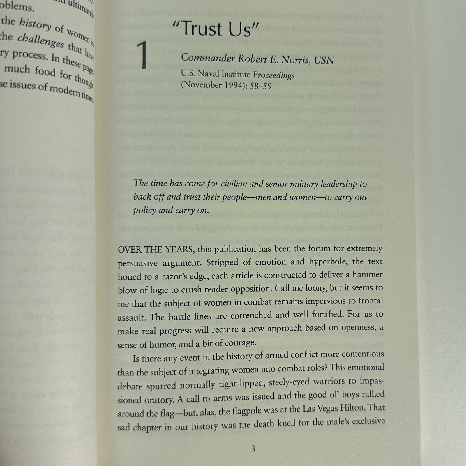 Women in the Navy the Challenges US Naval Institute Thomas J Cutler Chronicles