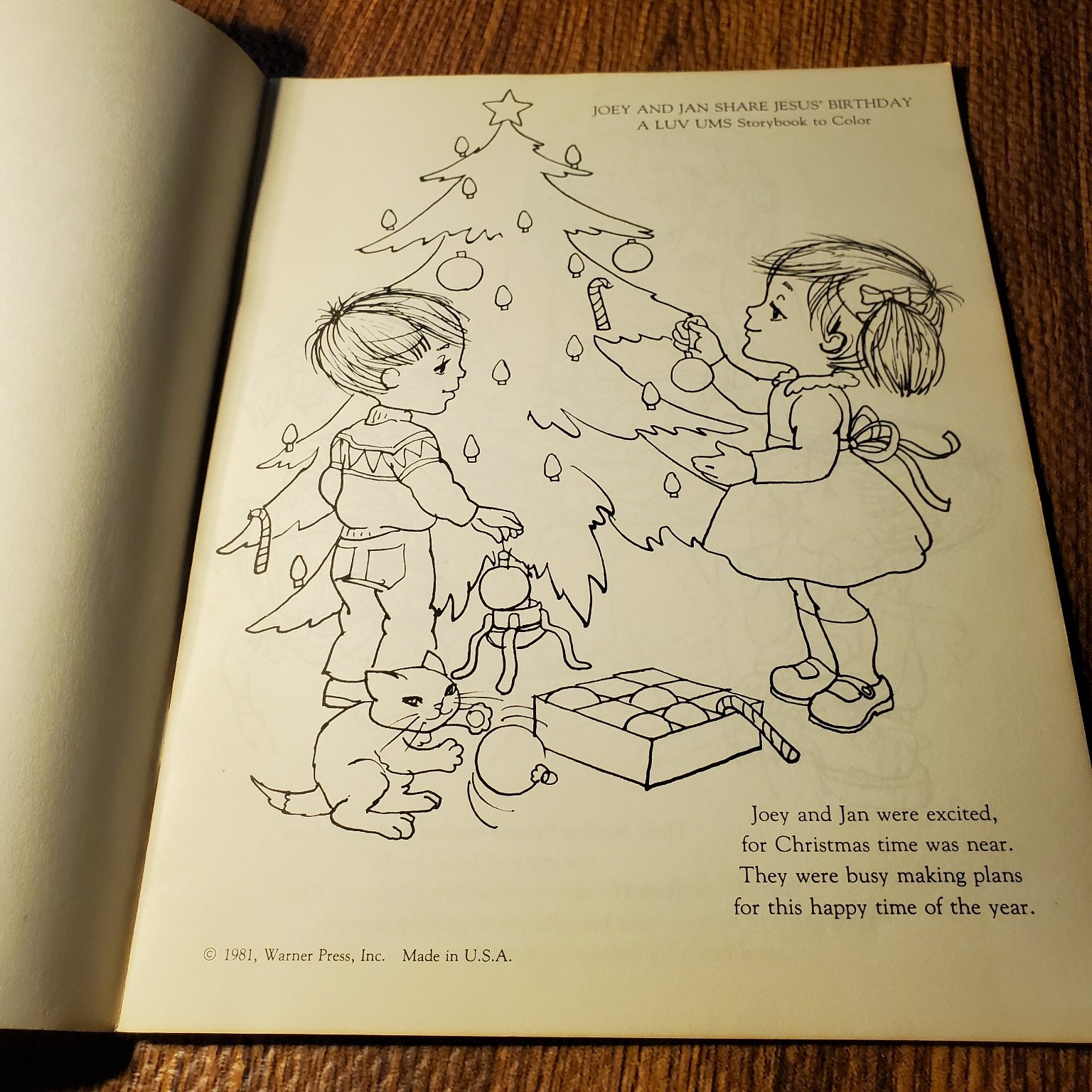 Joey and Jan Share Jesus’ Birthday Luv Ums 1980 Warner Press Storybook