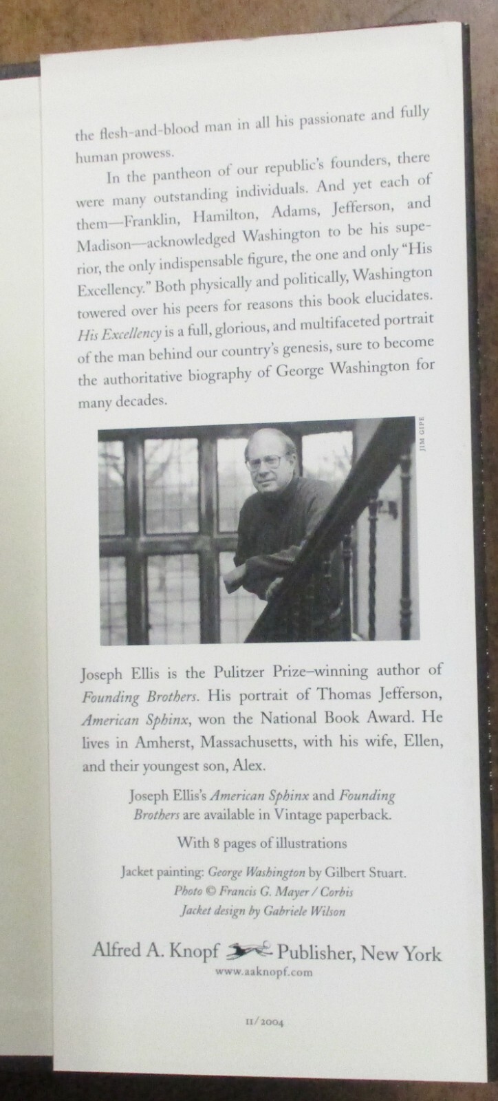 “His Excellency: George Washington” Hardcover Book (2004) Joseph J. Ellis