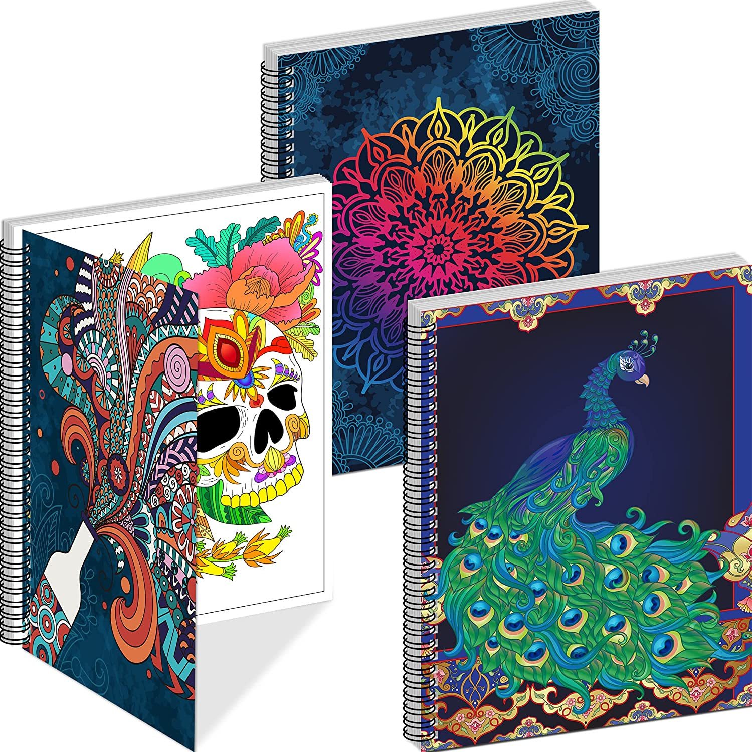 Adult Coloring Books Set:3 Coloring Books for Adults Animal Flowers & Other Them