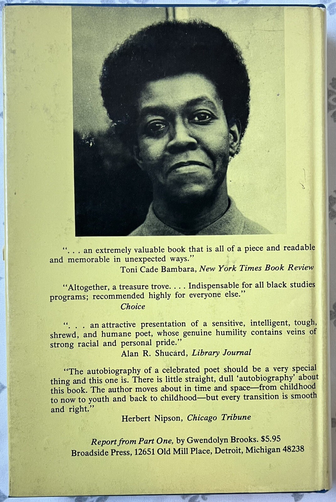 Report From Part One Signed by Gwendolyn Brooks W/Dust Jacket RARE 1st Ed 1st Pr