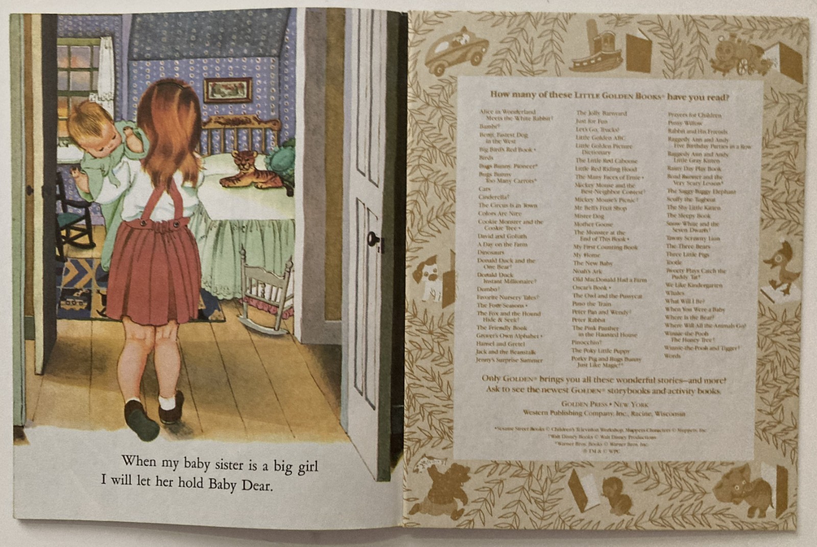 VTG Baby Dear Little Golden Book 1962/1986 Esther Eloise Wilkin Vogue Doll VGC