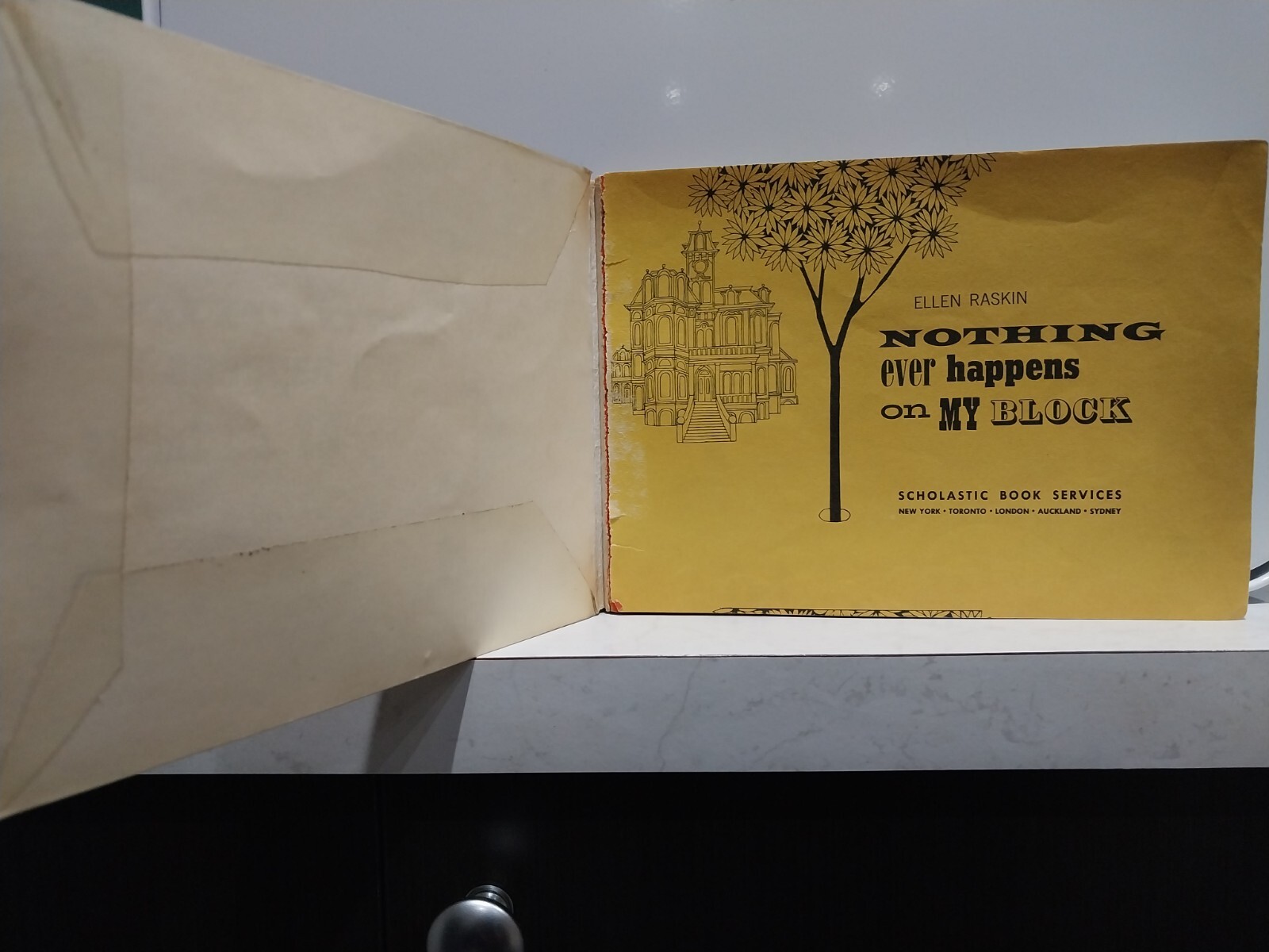 Vintage Schoolastic Book Nothing Ever Happens On My Block Ellen Raskin 1966 1971