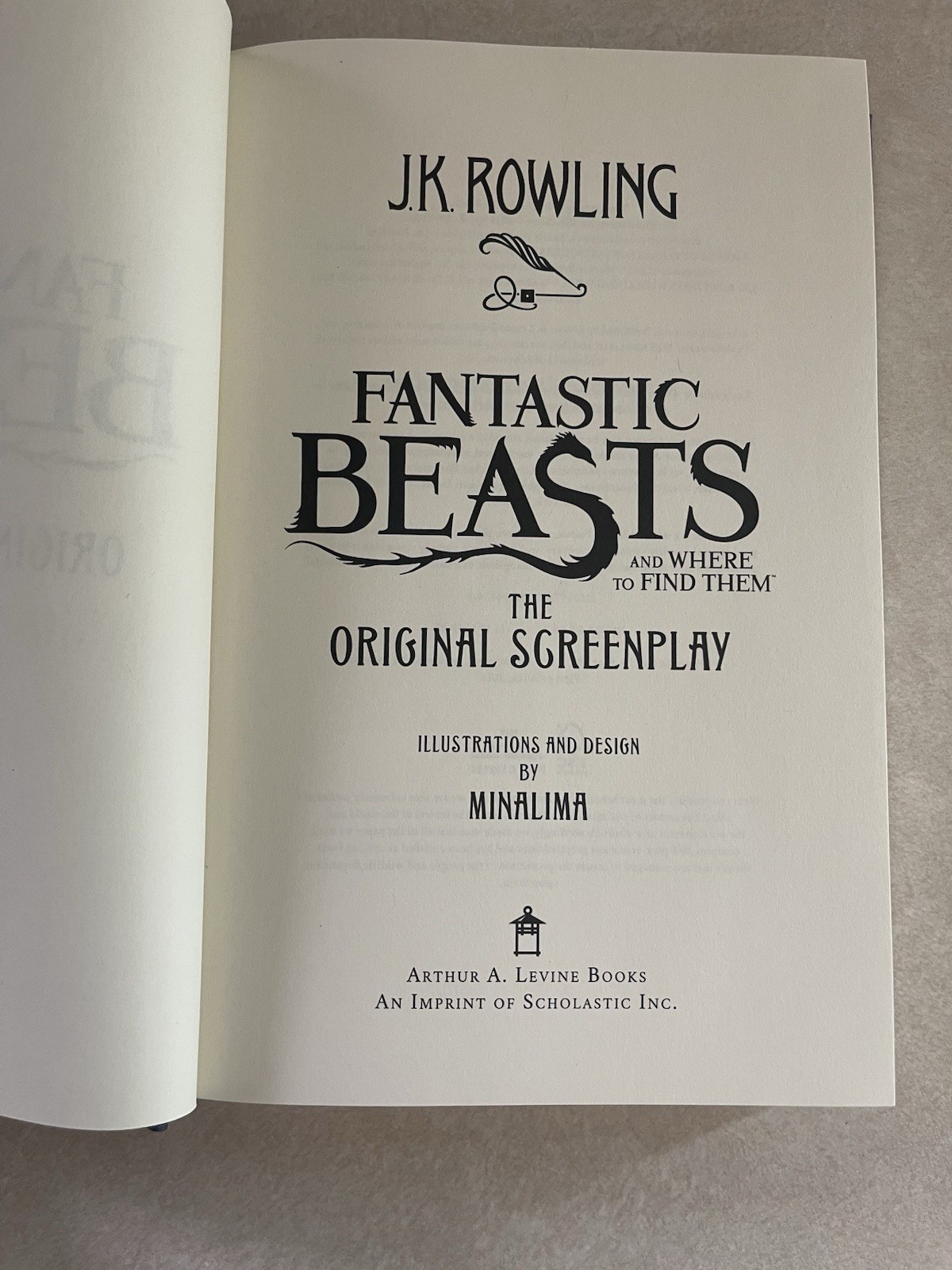 Arthur A. Levine Books Fantastic Beasts Screenplay J.K. Rowling Hardcover Illus…
