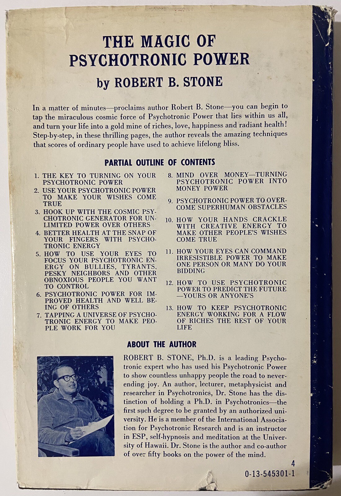The Magic of Psychotronic Power by Robert B. Stone (1978 Hardcover)