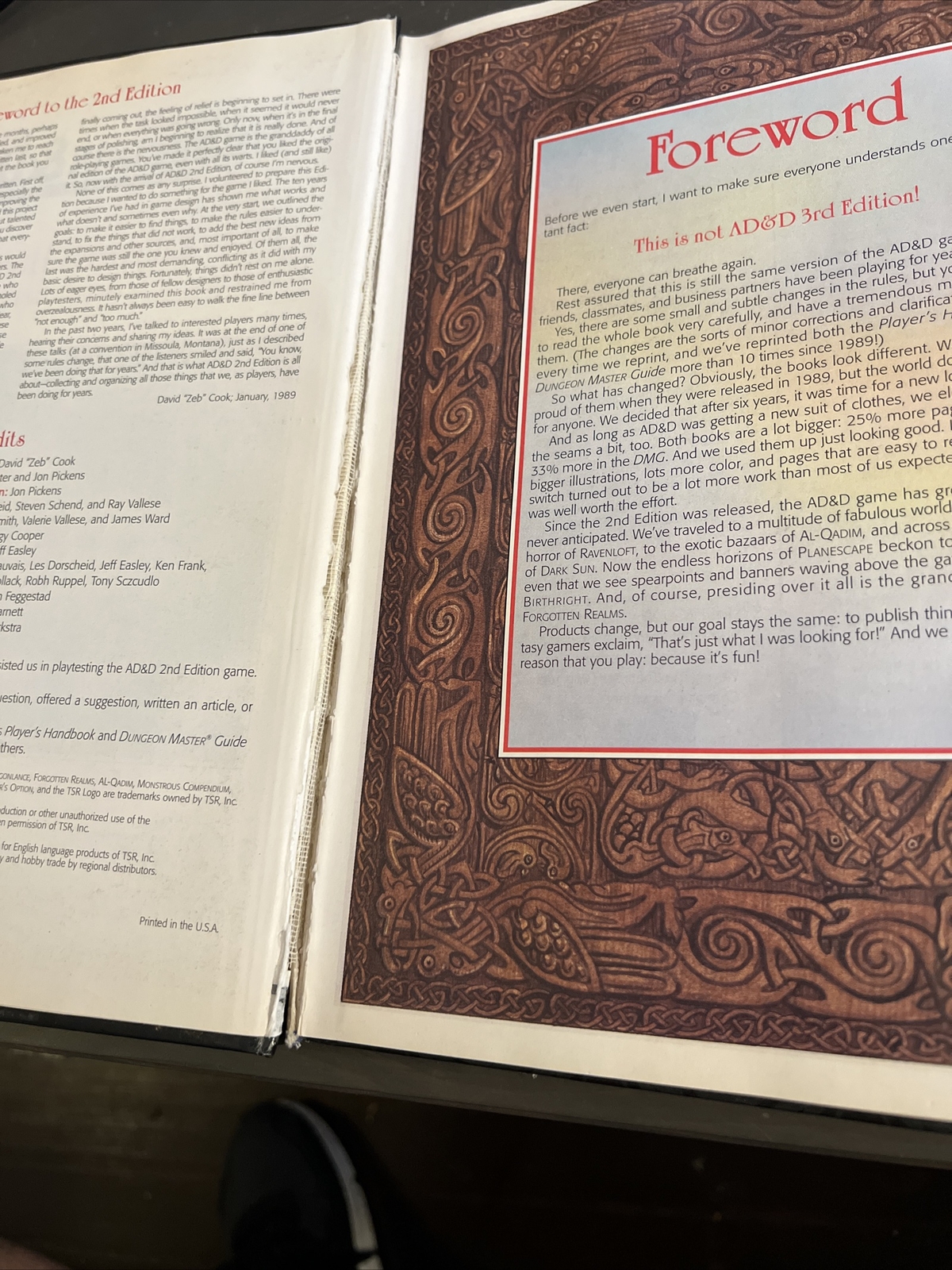 TSR Advanced Dungeons and Dragons Players Handbook 2159 1995 1st Printing HC