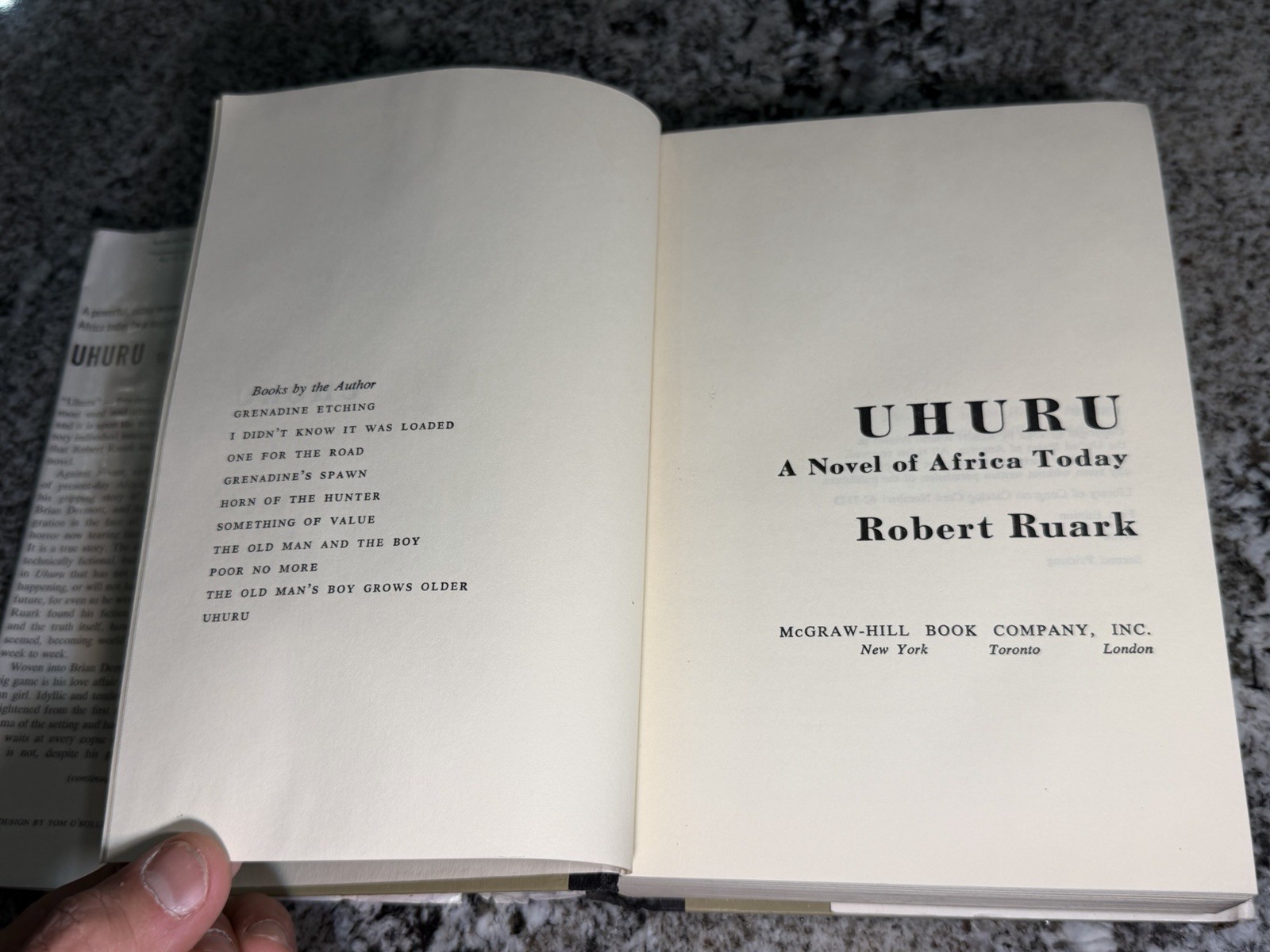 Uhuru A Novel of Africa Today Robert Ruark Vintage 1962 1st Ed 2nd Print HC/DJ