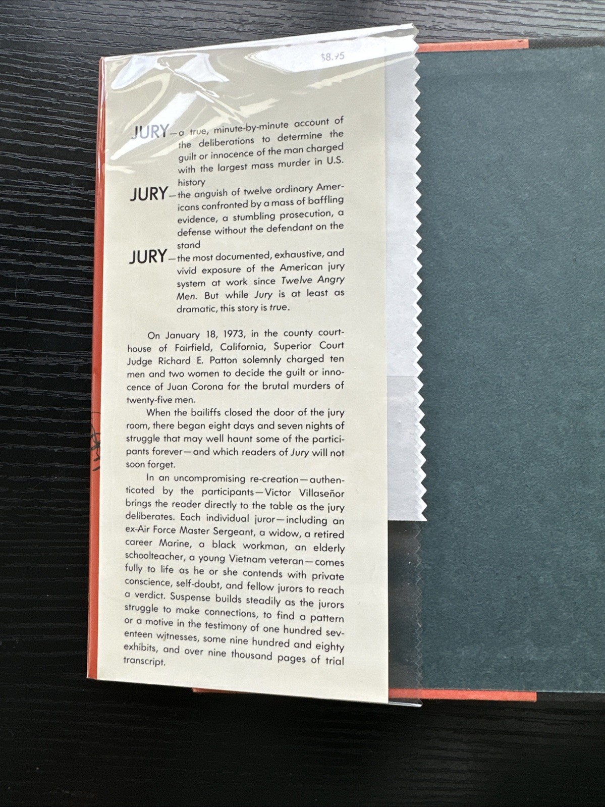 JURY The People vs. Juan Corona By Victor Villasenor(SIGNED)First Edition (1977)