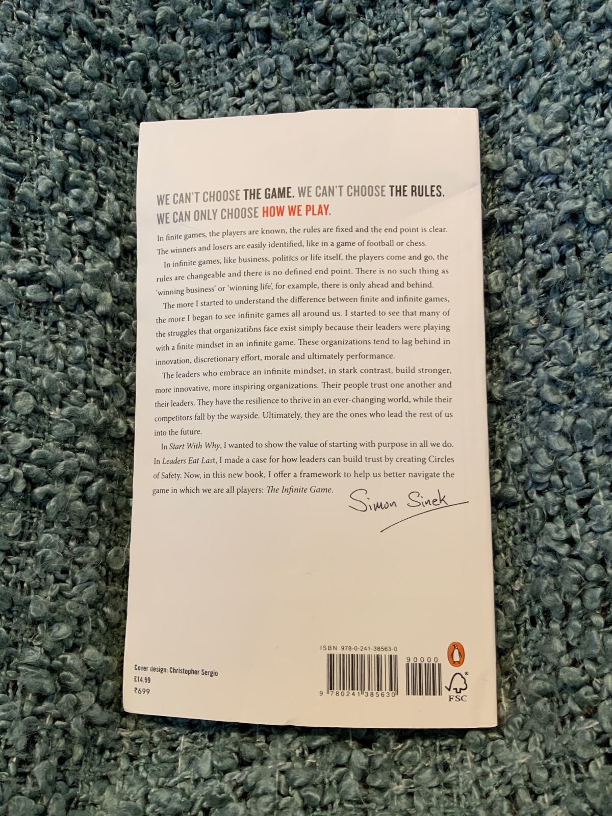 The Infinite Game by Simon Sinek Paperback