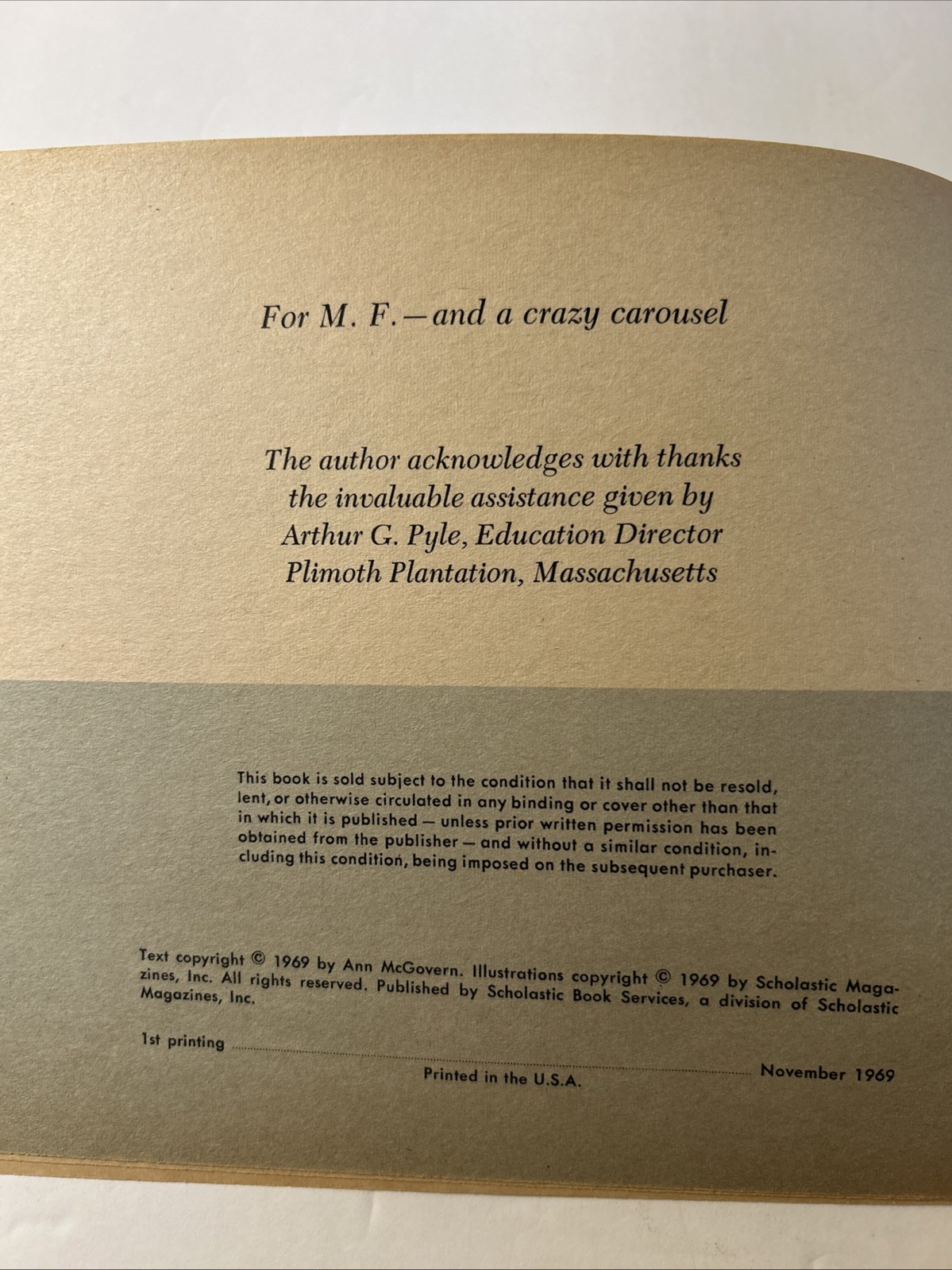 …if you sailed on the Mayflower by Ann McGovern Scholastic Vtg 1969 1st Print