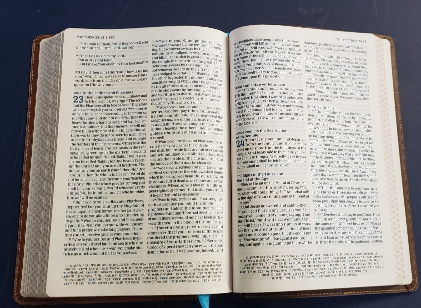 NKJV, Large Print Thinline Reference Bible, Blue Letter, Maclaren Series,…