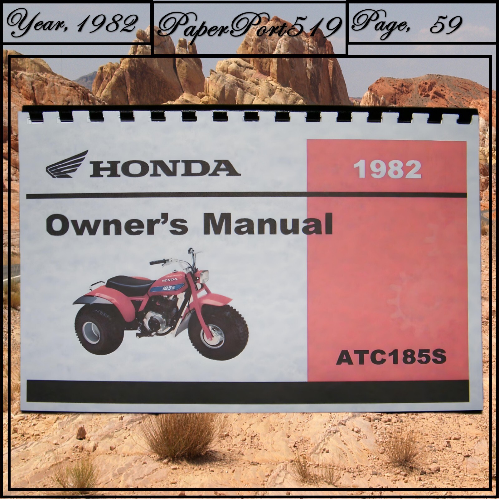 1982 Honda ATC185S Owner’s Manual 59 Pages