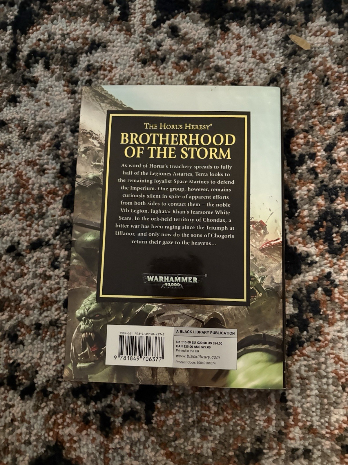 Warhammer 40k Brotherhood Of The Storm Horus Heresy Hardcover Chris Wraight