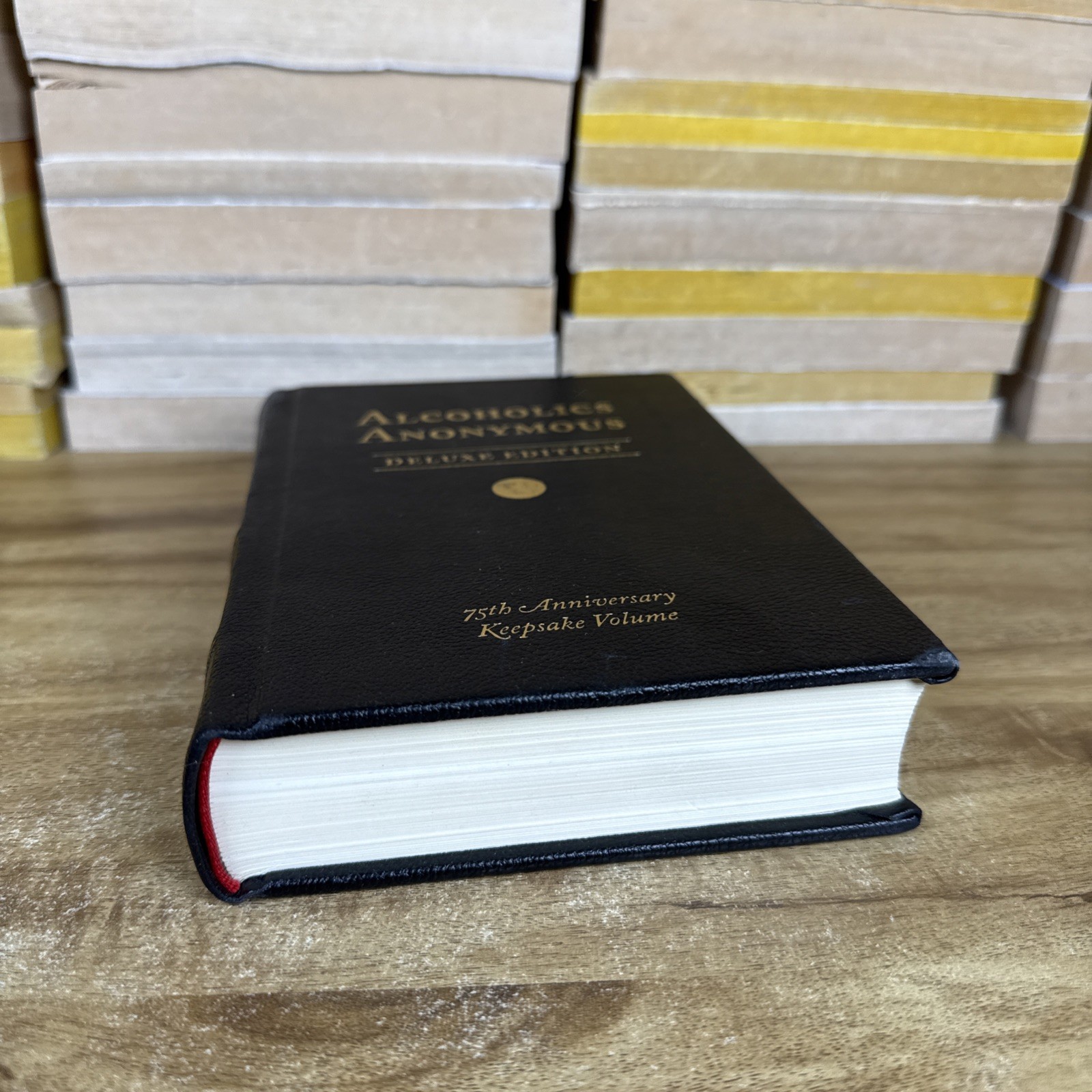 ALCOHOLICS ANONYMOUS 75th Anniversary Deluxe Vegan Leather Bound Bill Wilson New