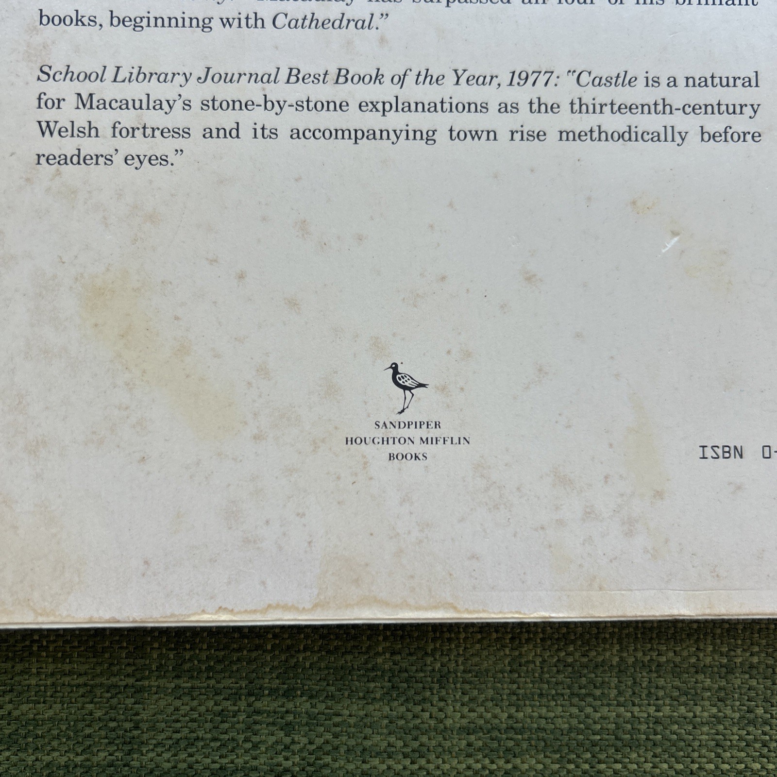 Castle by David Macaulay 1977 1st Edition Paperback Good Condition