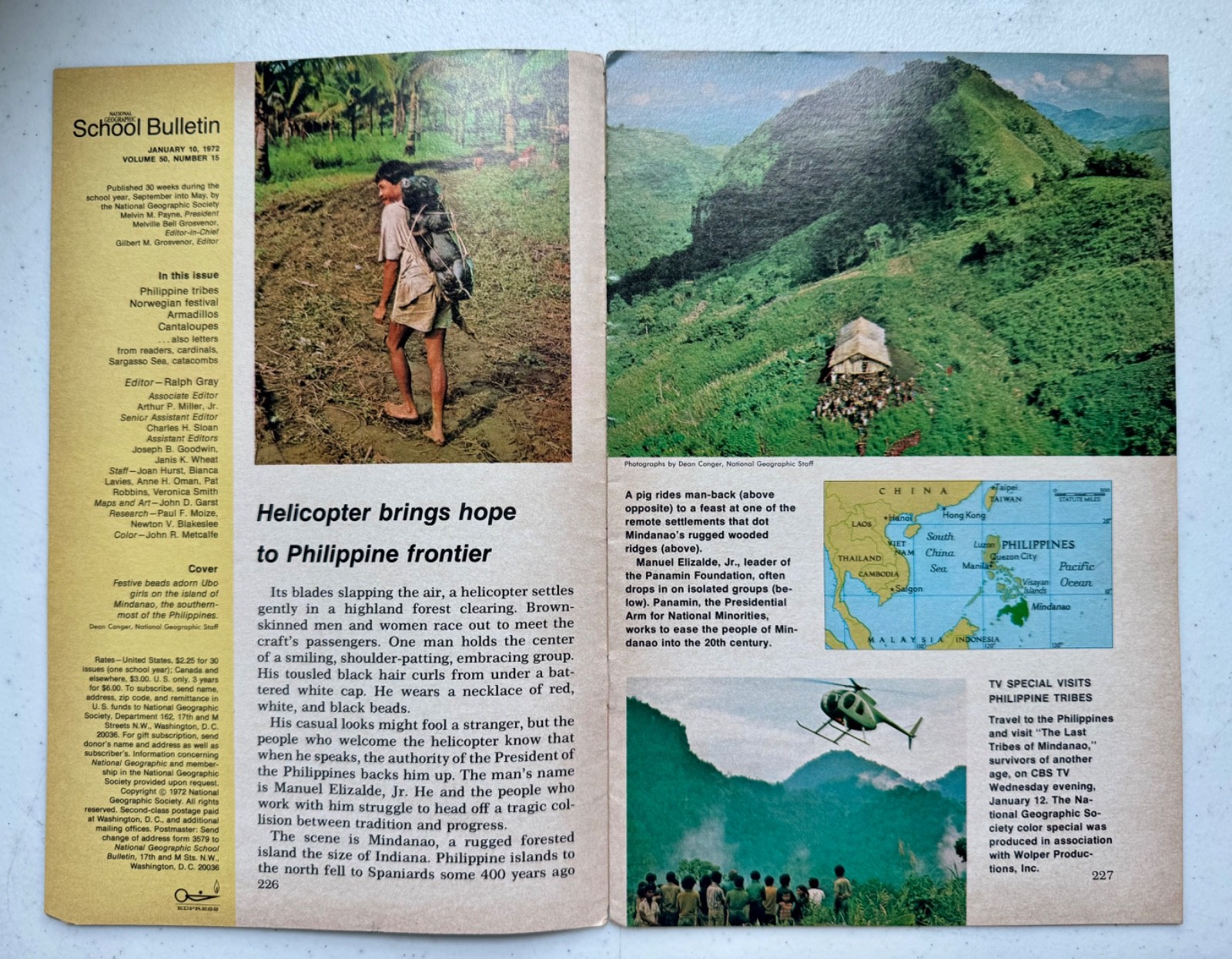 National Geographic School Bulletin 1972 Lot 4 Issues Philippines Virginia Corfu