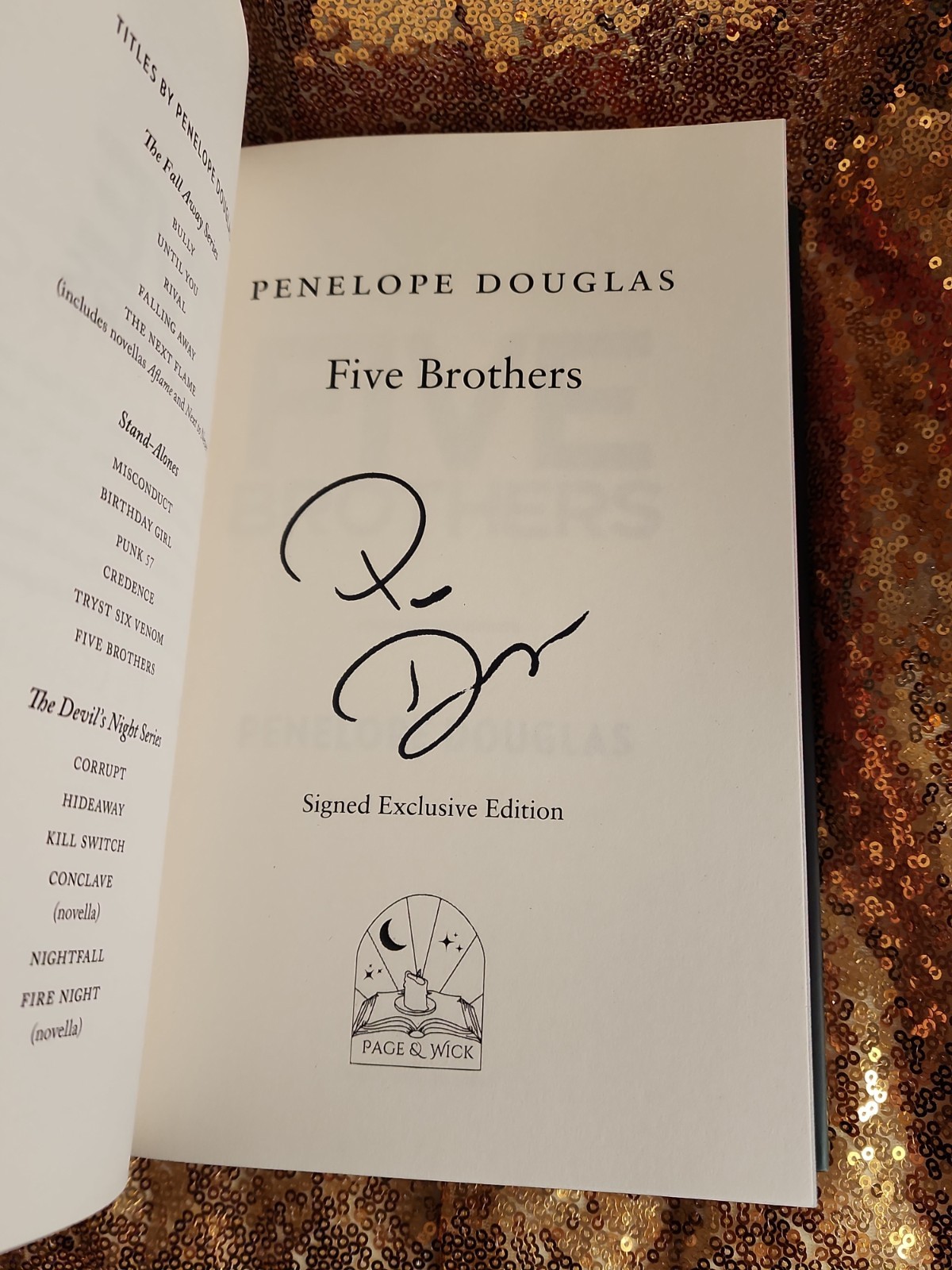 Five Brothers by Penelope Douglas Page & Wick Exclusive Edition Signed
