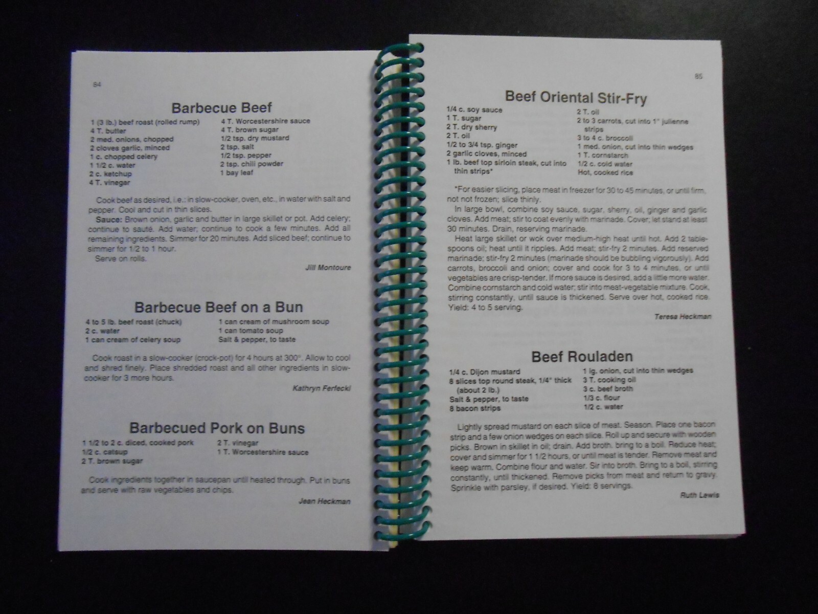 St. Mark Lutheran Pioneer Cook Book  October 1998 Green Bay Wisconsin  198 pages