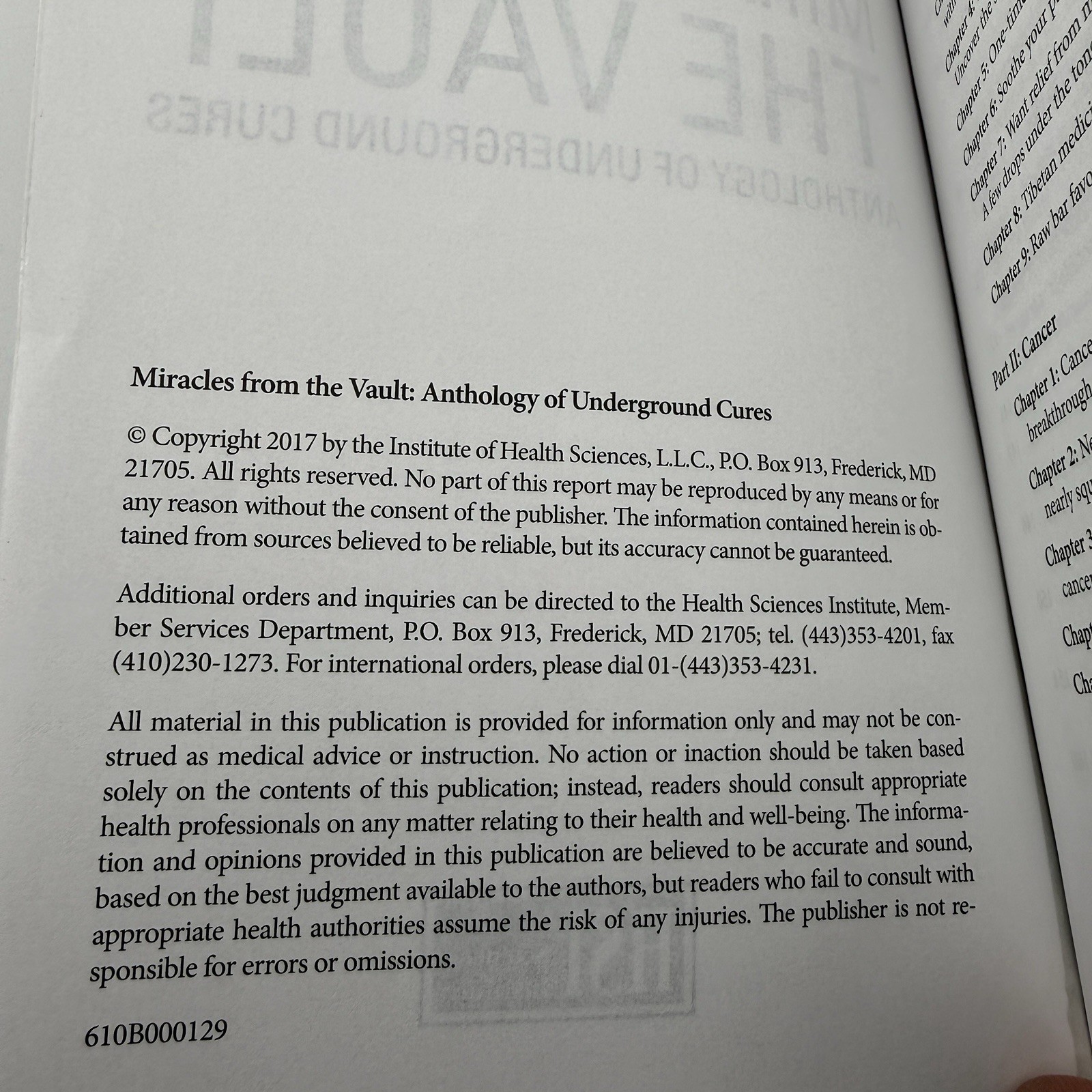 Miracles From The Vault Institute Of Health Sciences PB Red Brown 2020 USA
