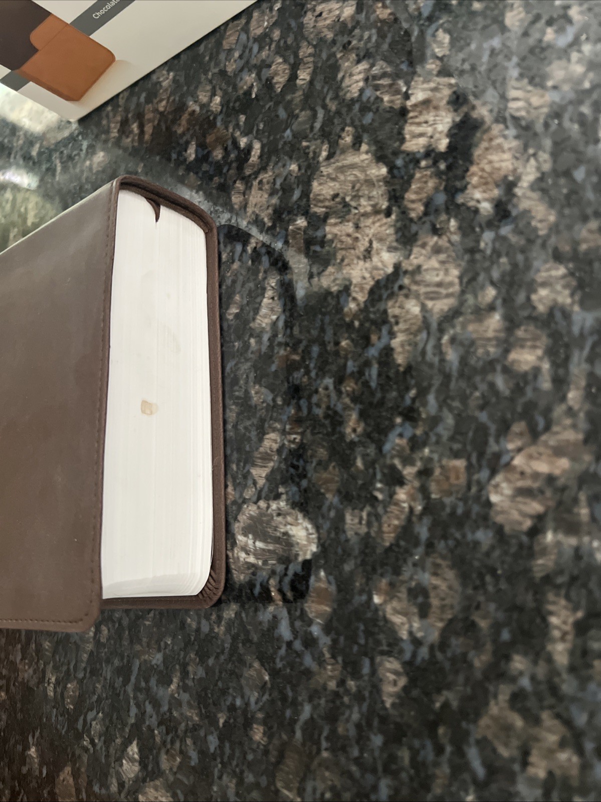NIV Bible Personal Size Large Print Bible DuoTone Chocolate / Amber Leathersoft
