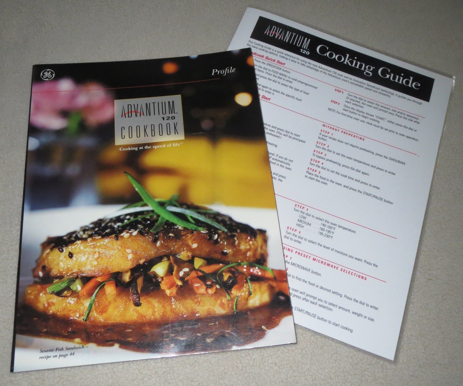 General Electric Profile Advantium 120 Cookbook & Cooking Guide