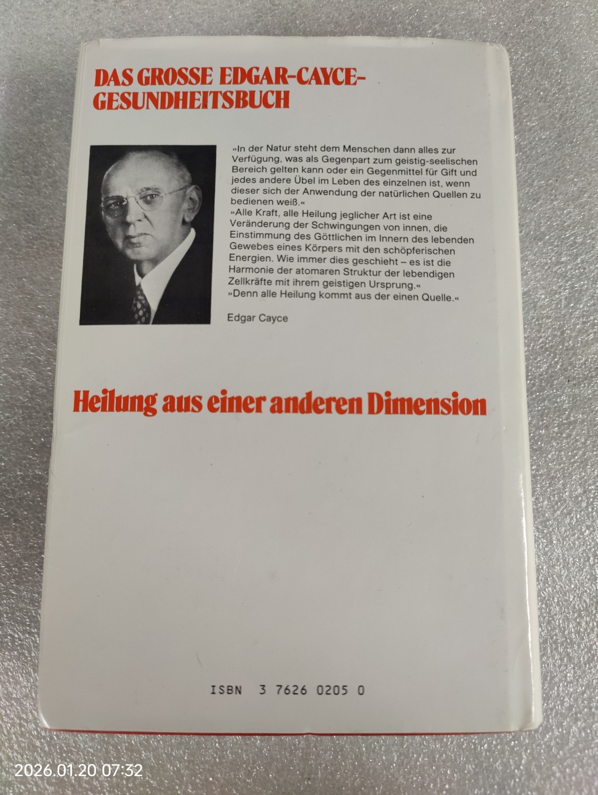 Das grosse Edgar-Cayce-Gesundheitsbuch 7th Edition “Auflage” 1986