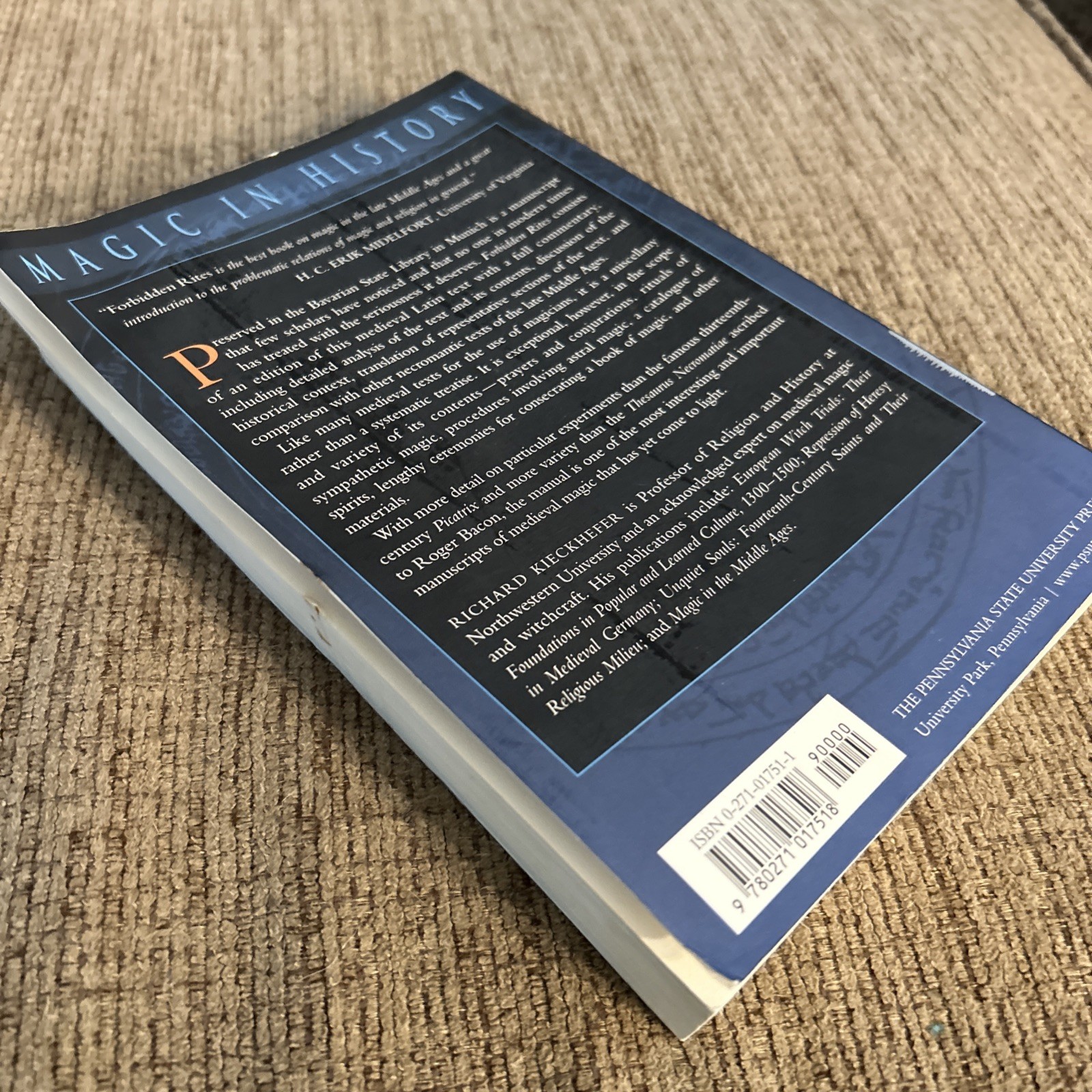 FORBIDDEN RITES: A NECROMANCER’S MANUAL by Kieckhefer, Paperback