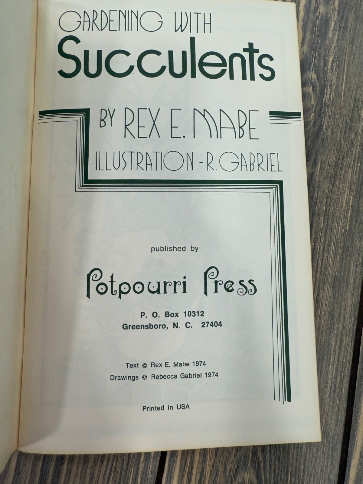 Gardening With Succulents By Rex E. Mabe Potpourri Press 1974 Softcover Book