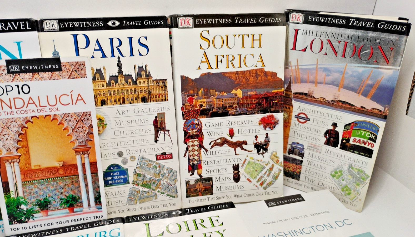 DK Eyewitness Travel Guide Book Lot 10 London Paris Japan Switzerland DC Europe