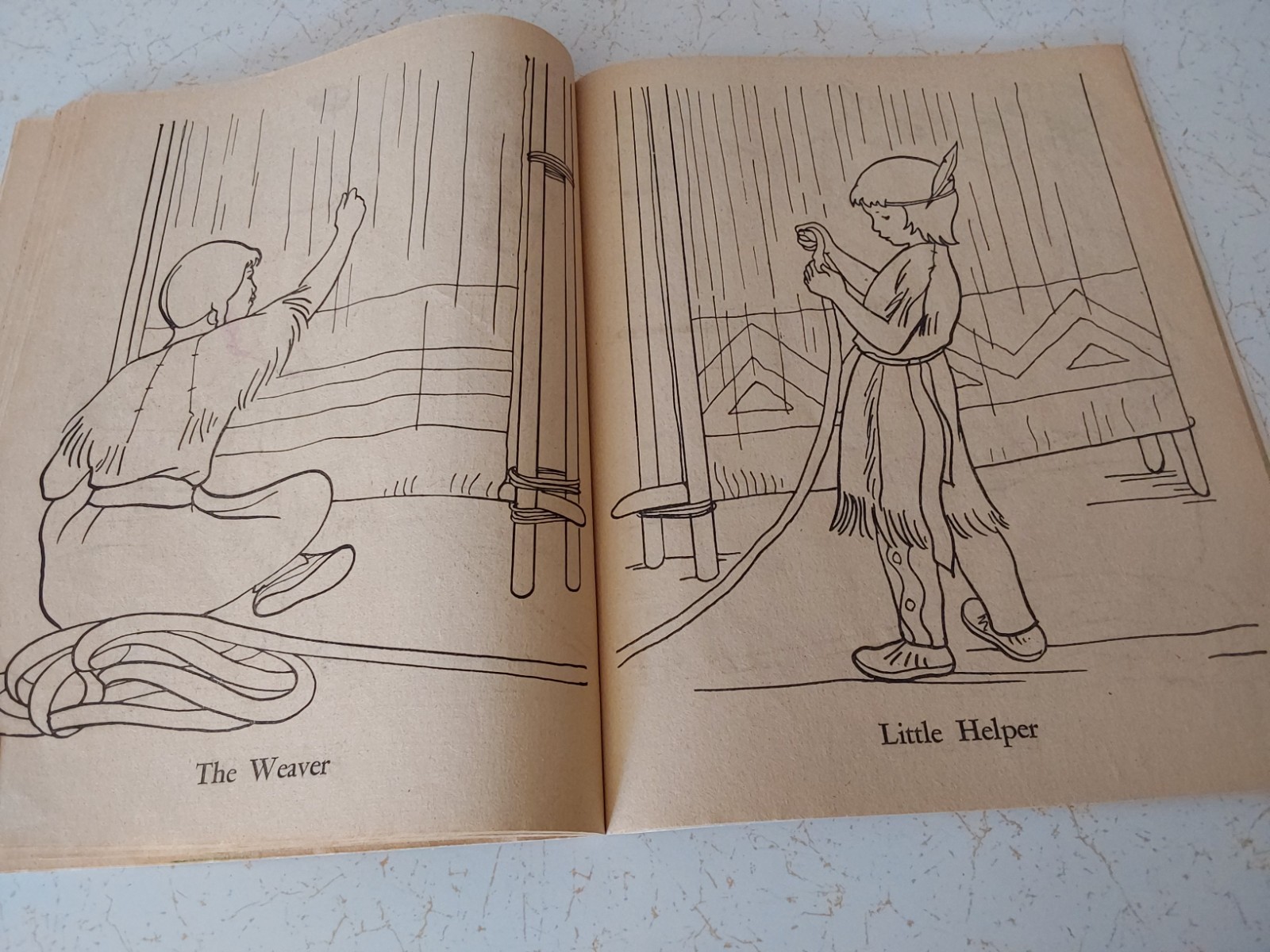 1958 “All About Indians” COLORING BOOK by Whitman (some pages colored)