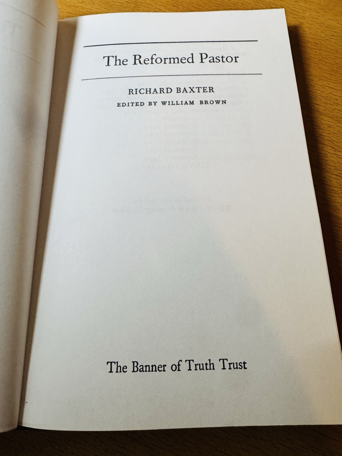 Richard Baxter The Reformed Pastor Puritan Paperbacks TPB 5th Banner of Truth