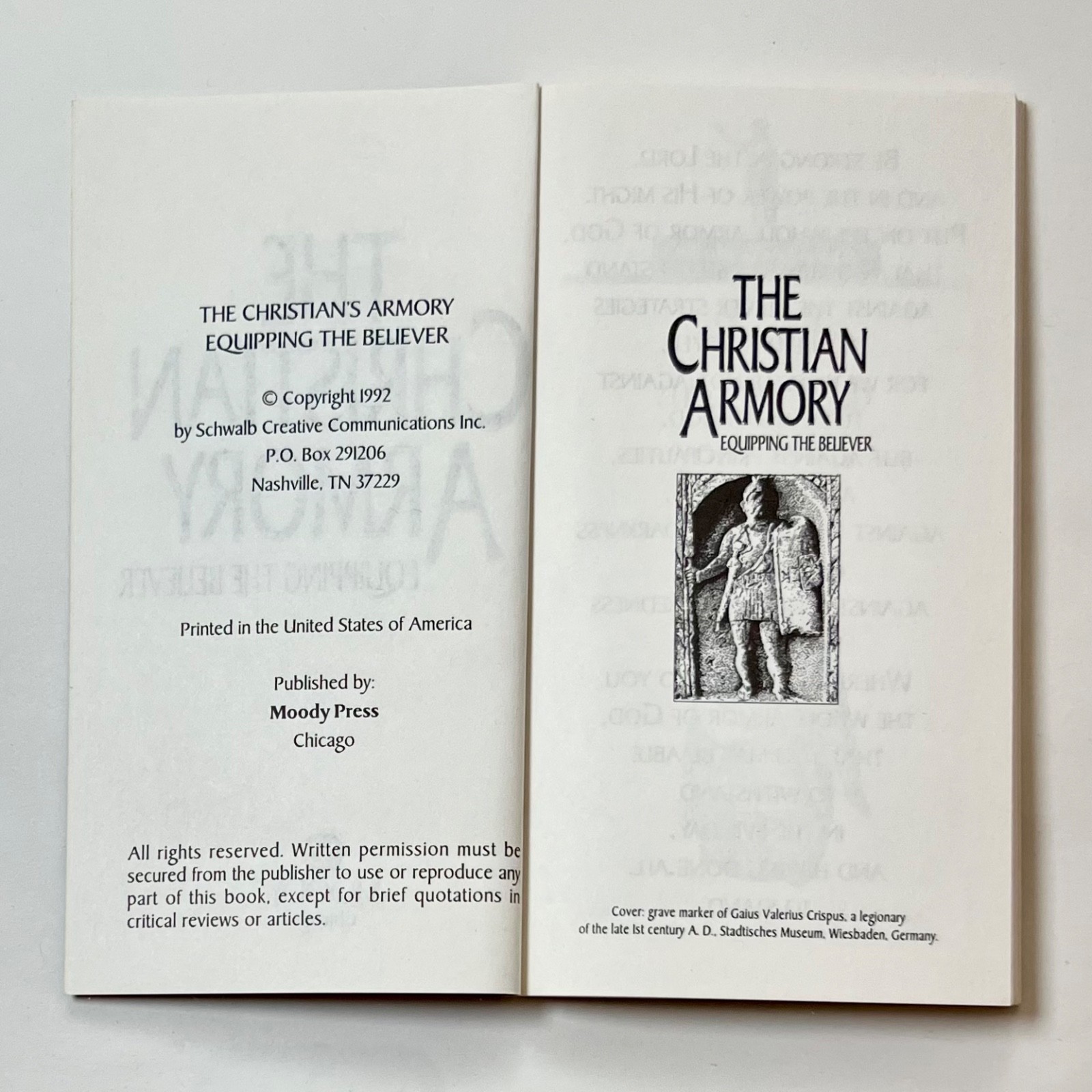The Christian Armory: Equipping the Believer Ephesians 6:10-17 Moody Press 1992