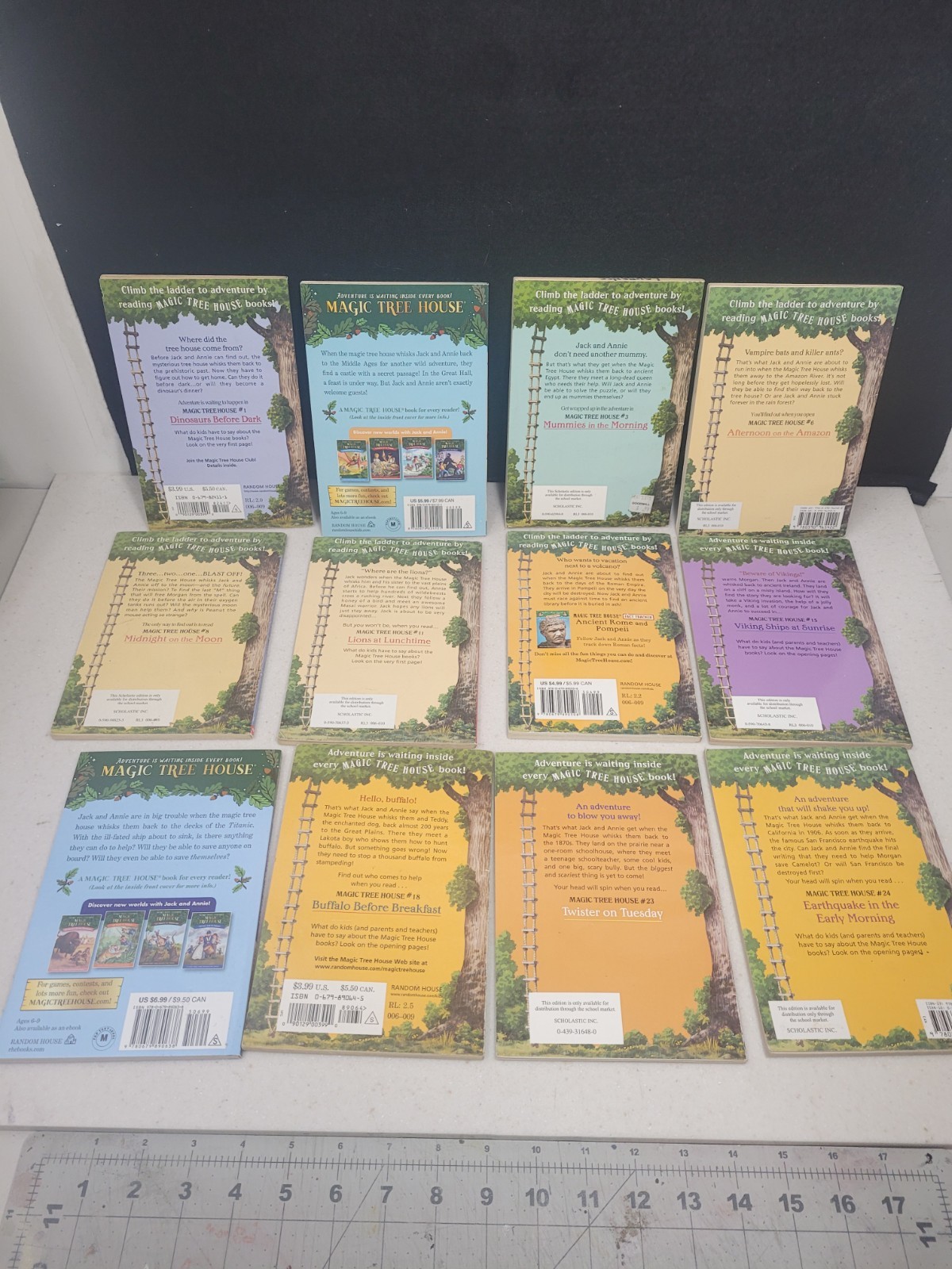 (Magic Tree House Paperback Lot of (12) #1, 2, 3, 6, 8, 11, 13, 17, 18, 23 & 24