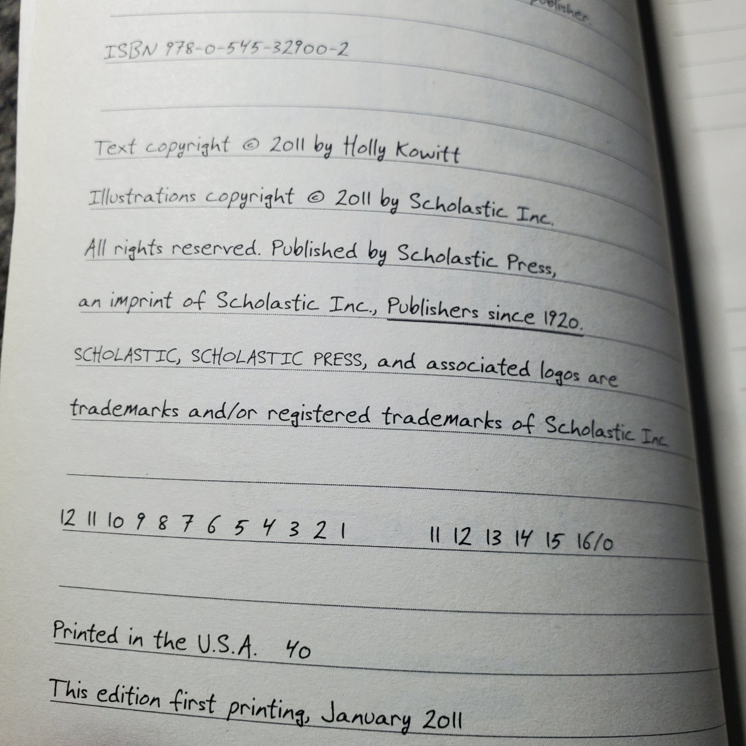 The Loser List H.N. Kowitt 2011 First Edition Scholastic Press