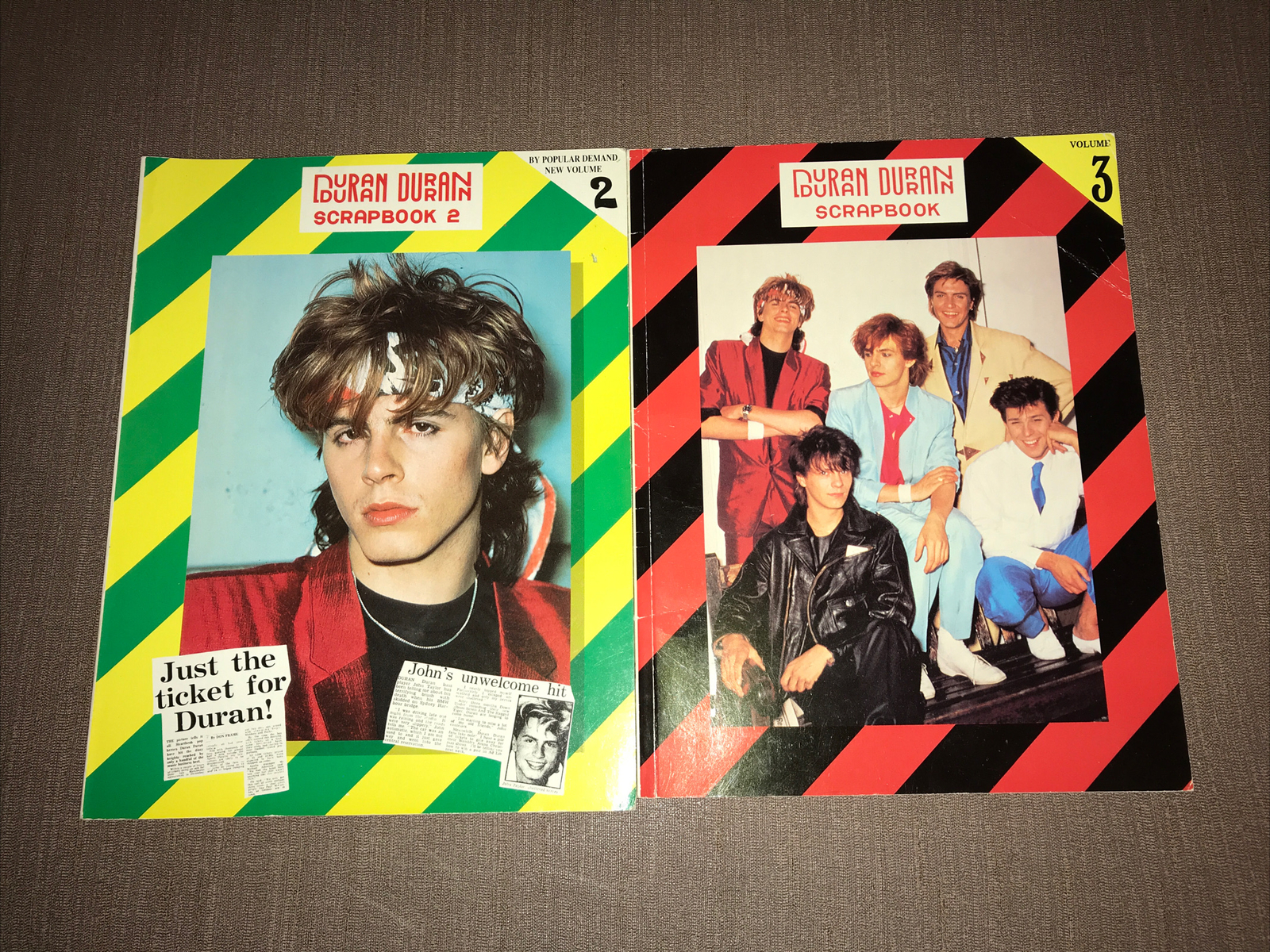 Vintage 80s Duran Duran Scrapbooks Volumes 2 & 3 Softcover Rare UK Editions