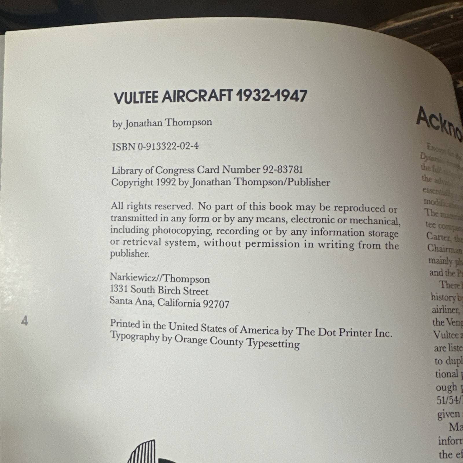 Vultee Aircraft, 1932-1947 by Jonathan Thompson (1992, Trade Paperback)