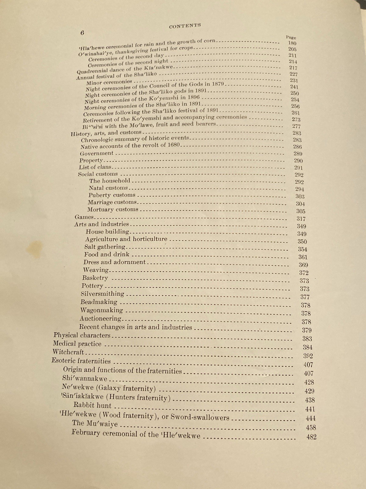 The Zuni Indians Ethnology Report 1901-1902 1970 Bureau of American Ethnology