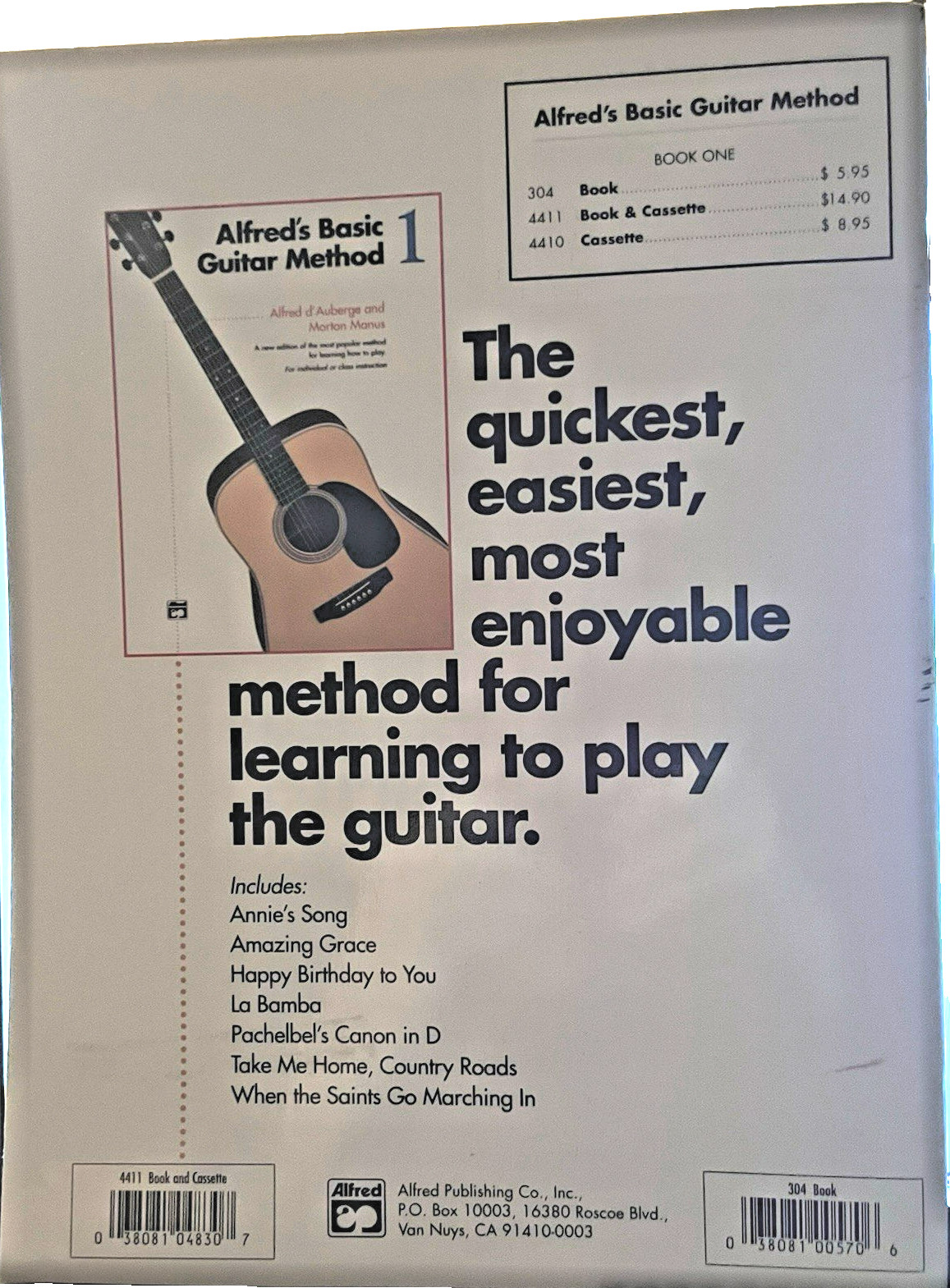 Alfred’s Basic Guitar Method Books 1 &2 by Alfred d’Auberge; Morton Manus New